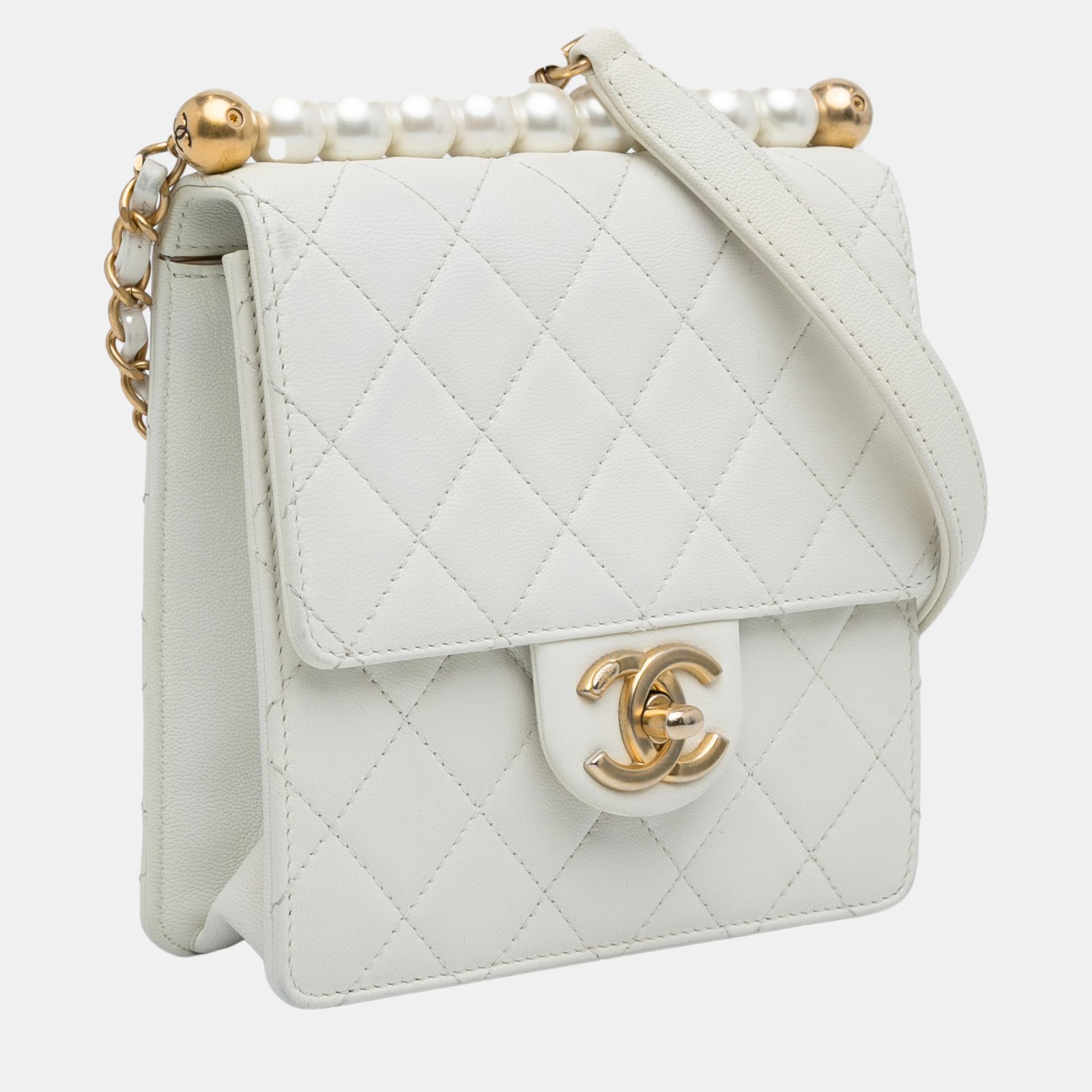 

Chanel White Small Chic Pearls Flap Bag