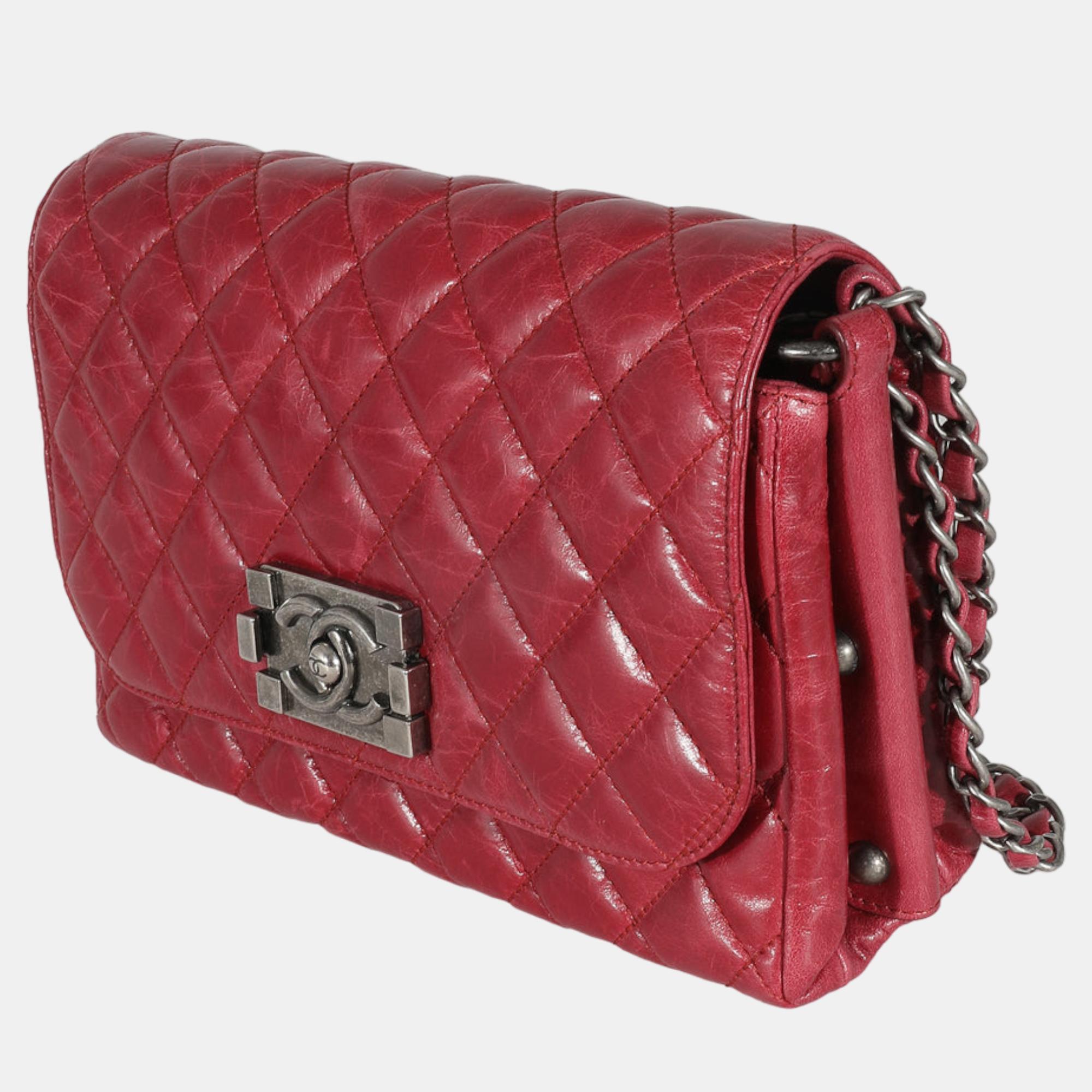 

Chanel Red Glazed Calfskin Brilliant Flap Bag