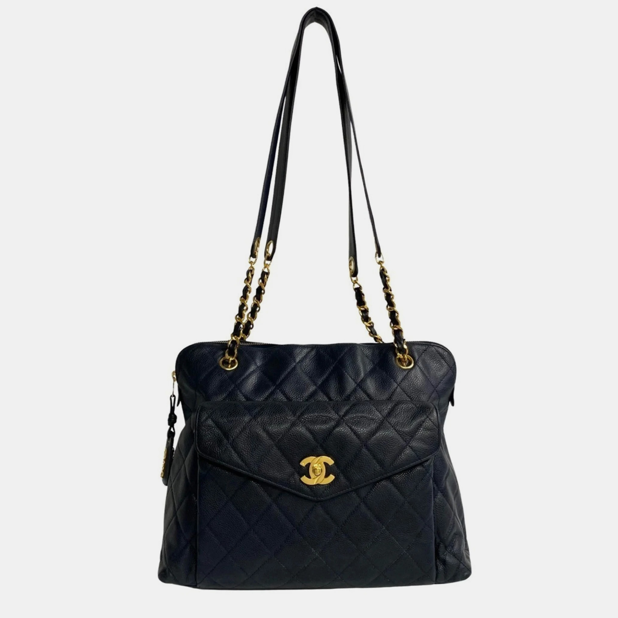 

CHANEL Black Quilted CC Tote