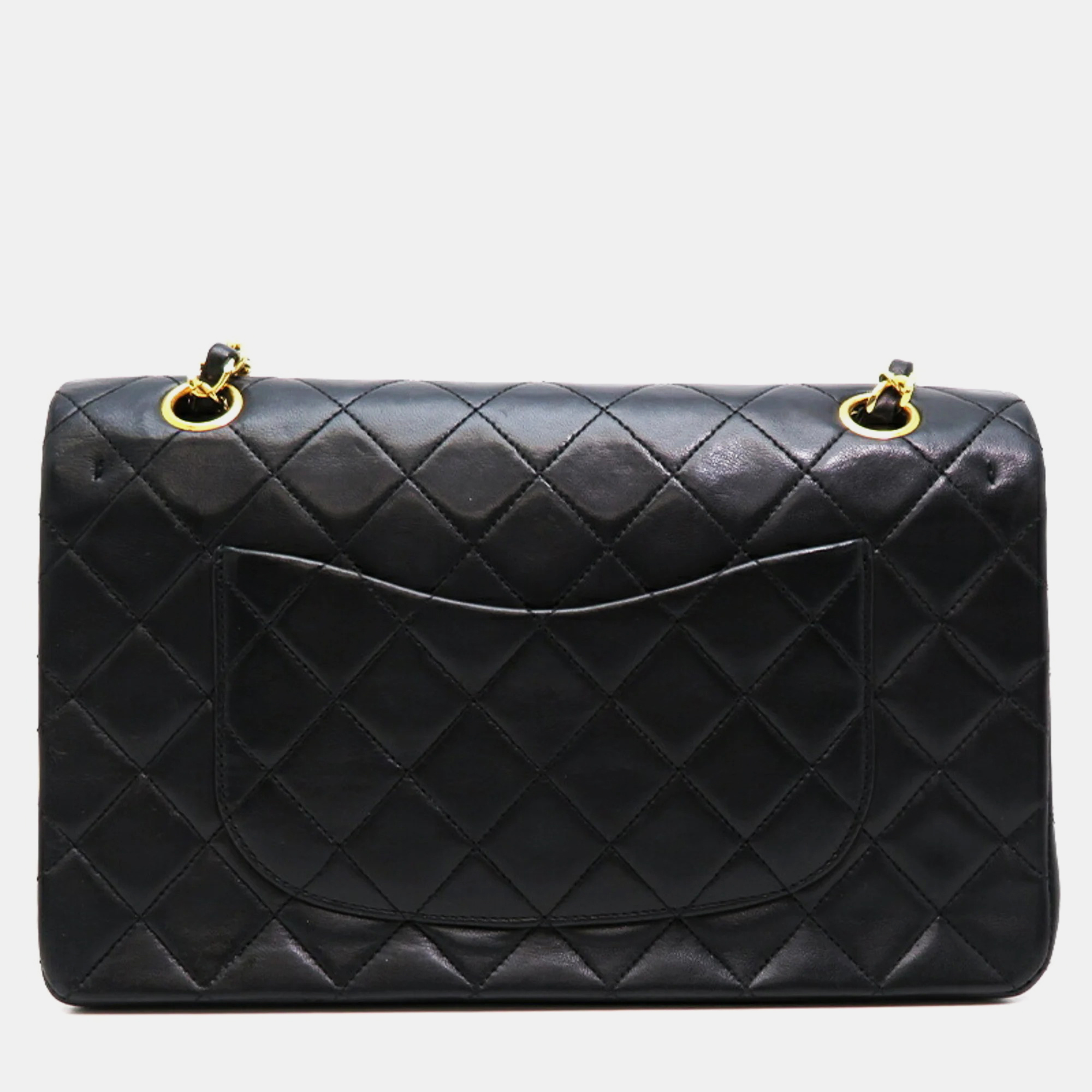 

Chanel Lambskin Leather  Classic Double Flap Shoulder Bags, Black