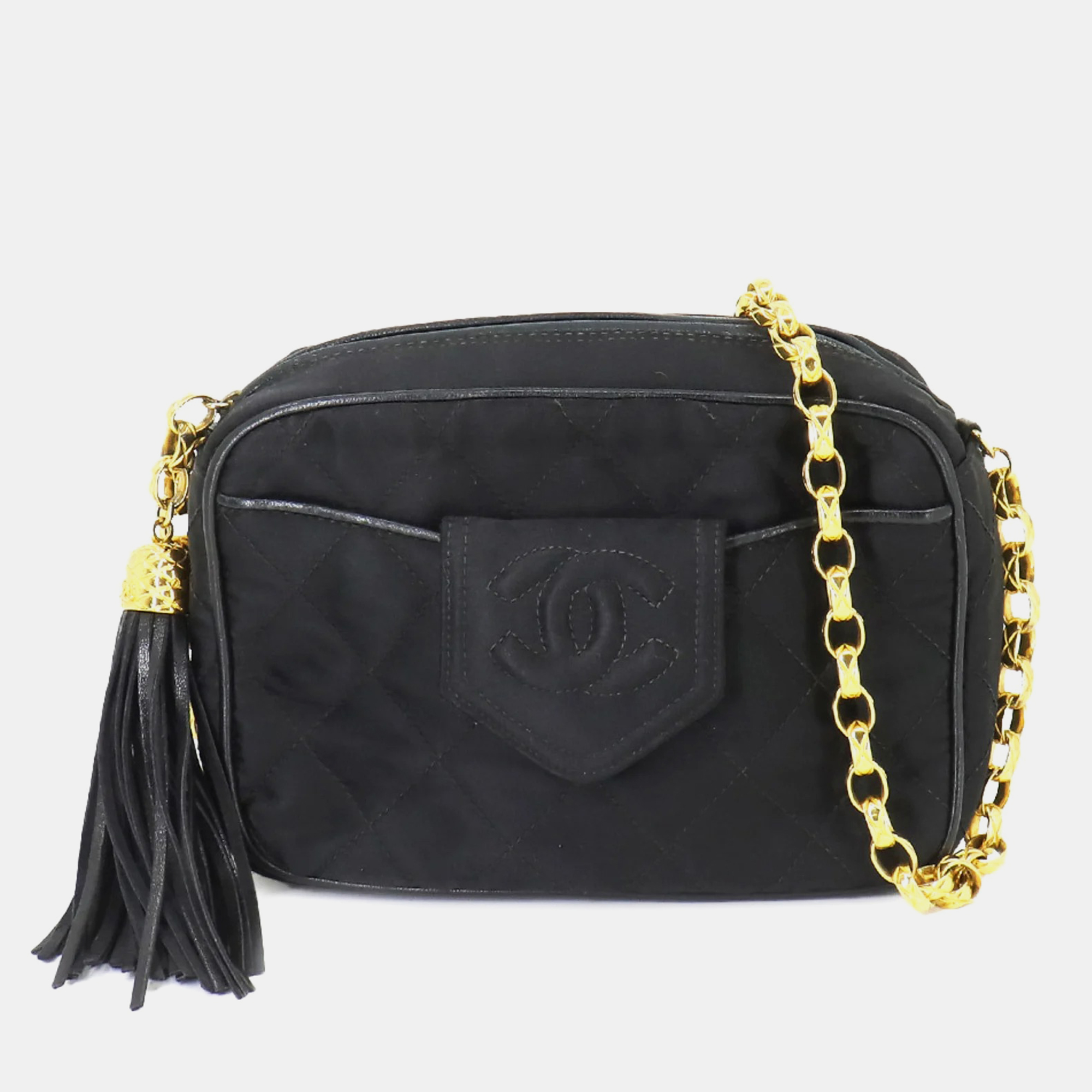 

Chanel CC Satin Tassel Camera Bag, Black