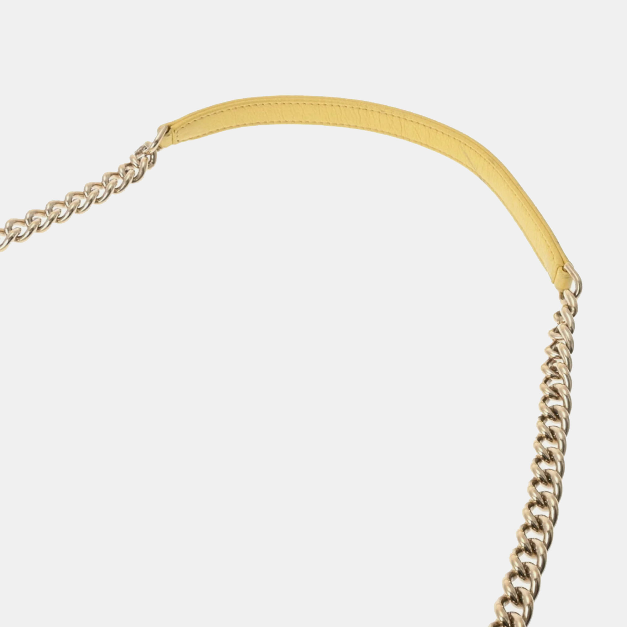 Chanel yellow leather crossbody shoulder bag 