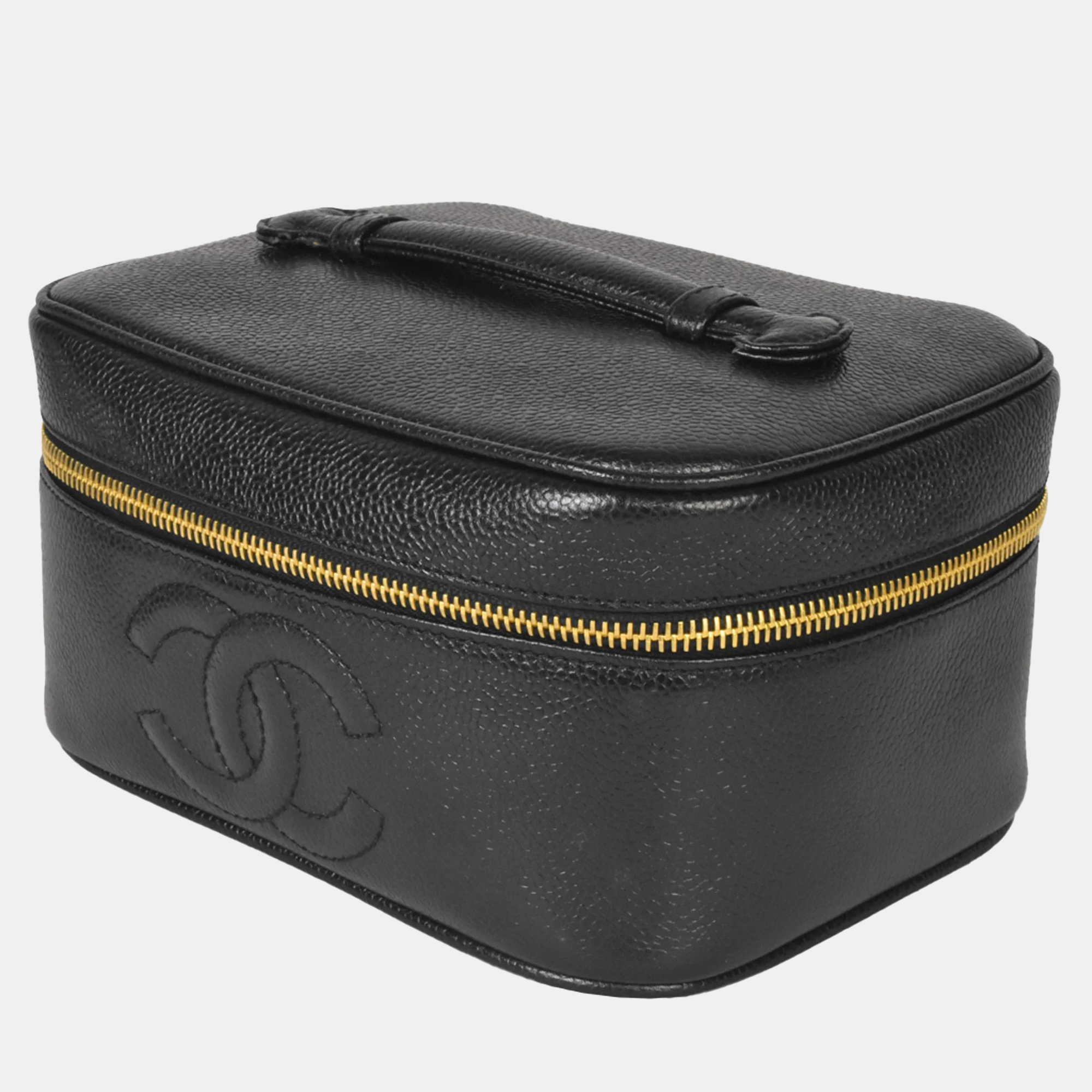 

CHANEL Black Caviar Skin Vanity Case