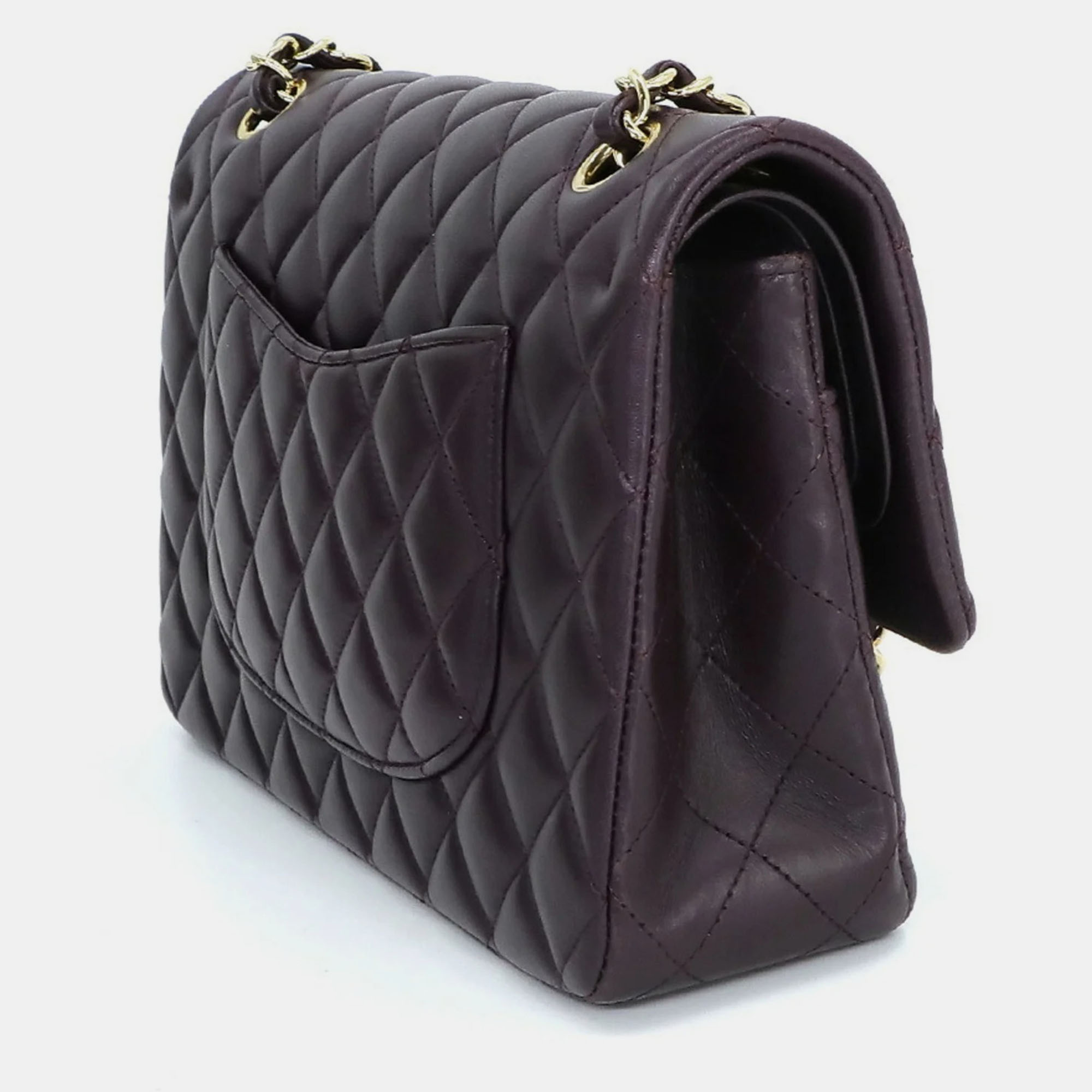 

Chanel Purple Lambskin Leather  Classic Double Flap Shoulder Bags