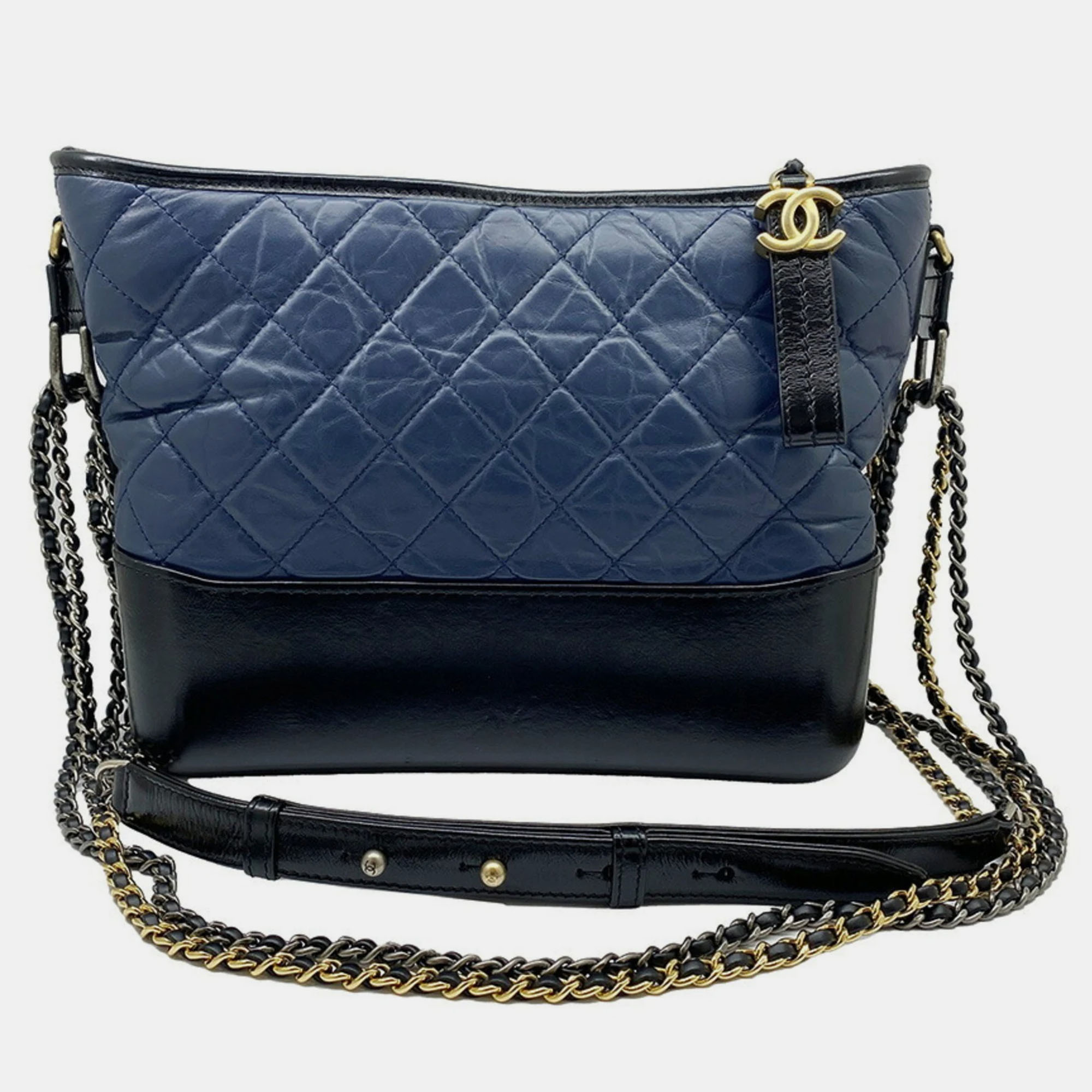 

Chanel Blue/Black Quilted Leather Gabrielle Shoulder Bag