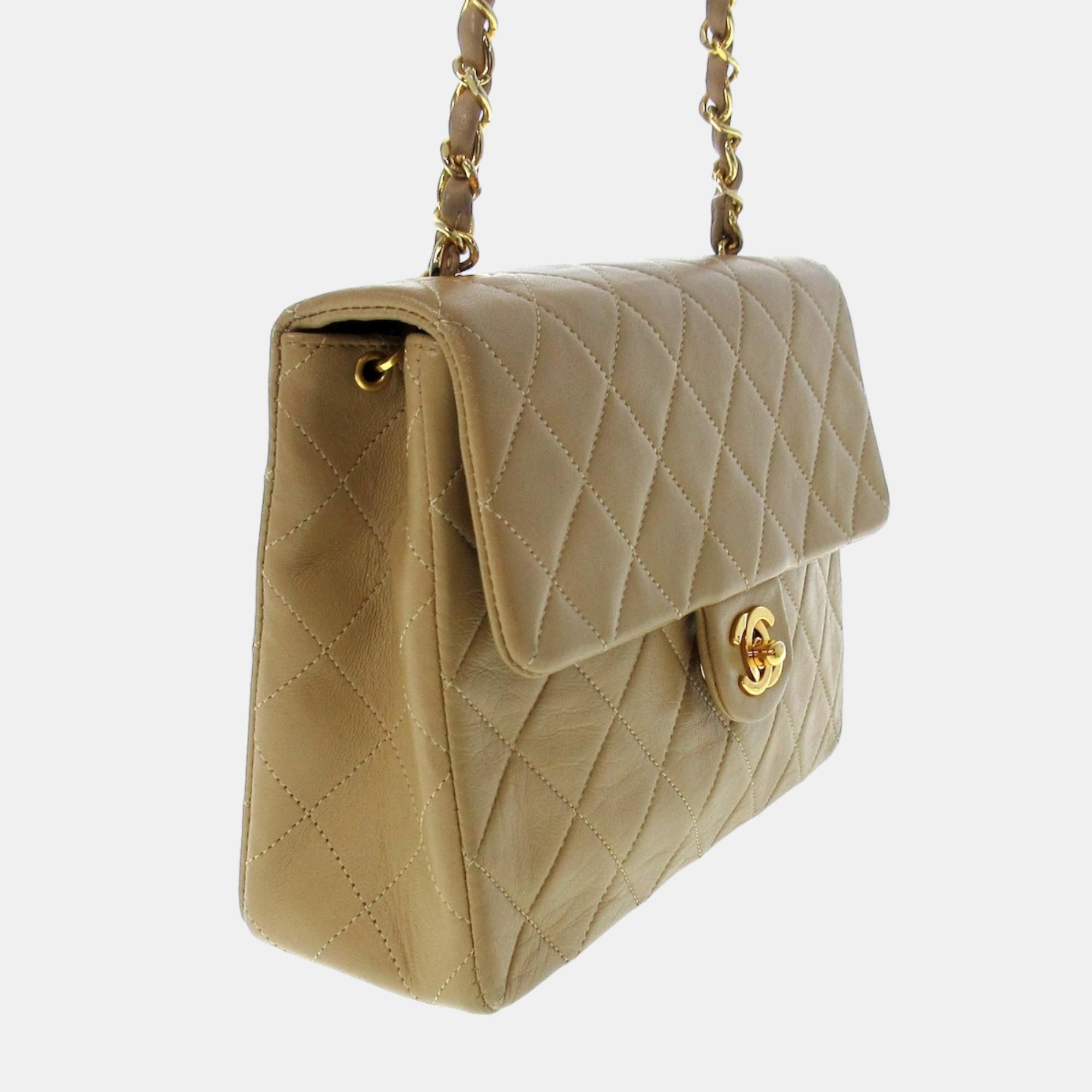 

Chanel Mini Quilted Beige Leather shoulder bag