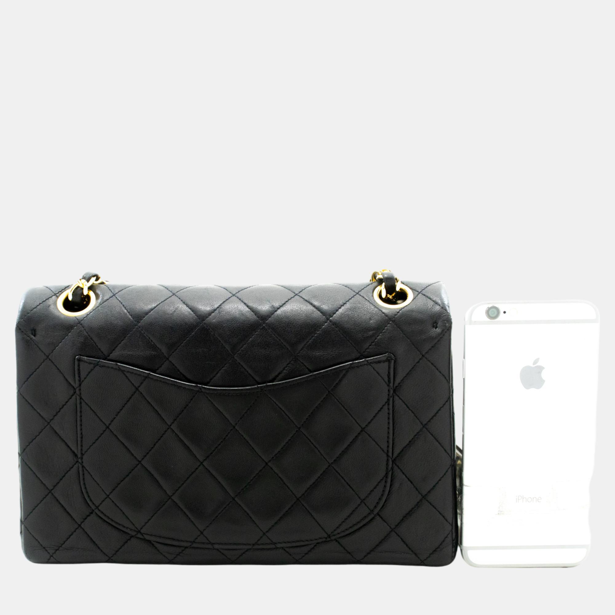 

Chanel Black Quilted Lambskin  Vintage Classic Double Flap Bag