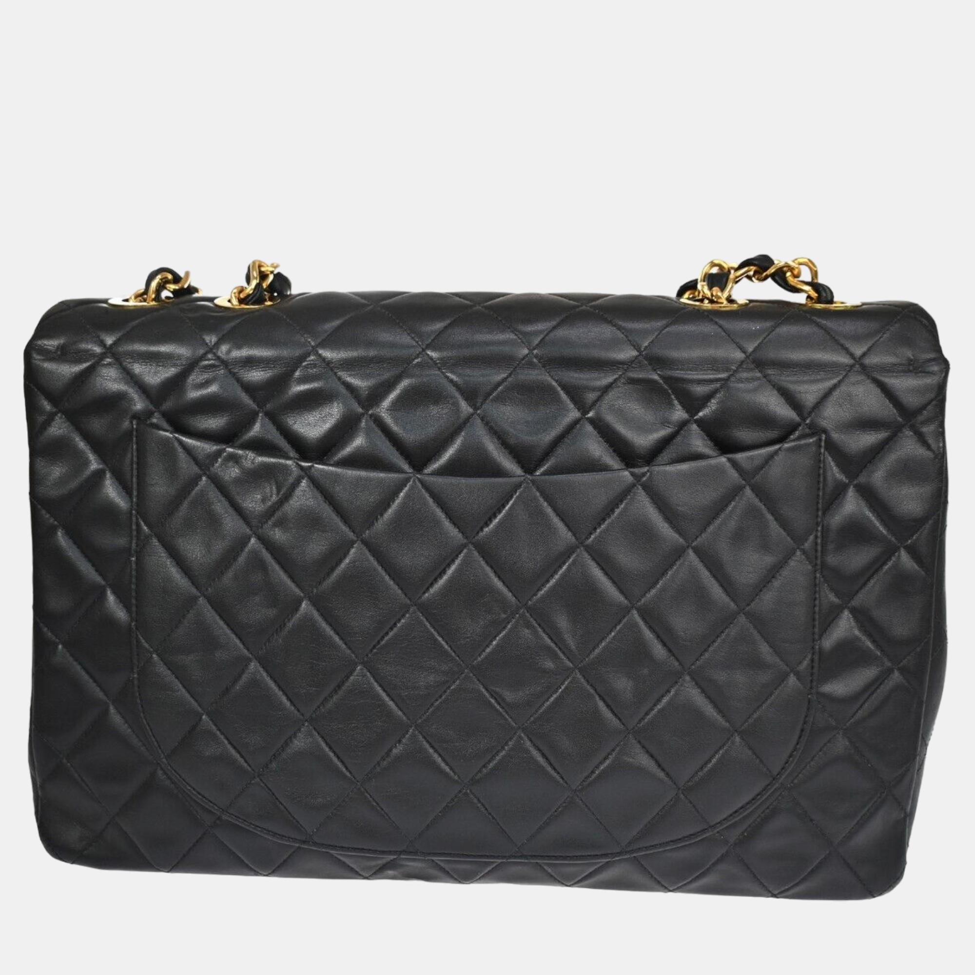 

Chanel Vintage Jumbo  Flap Bag, Black