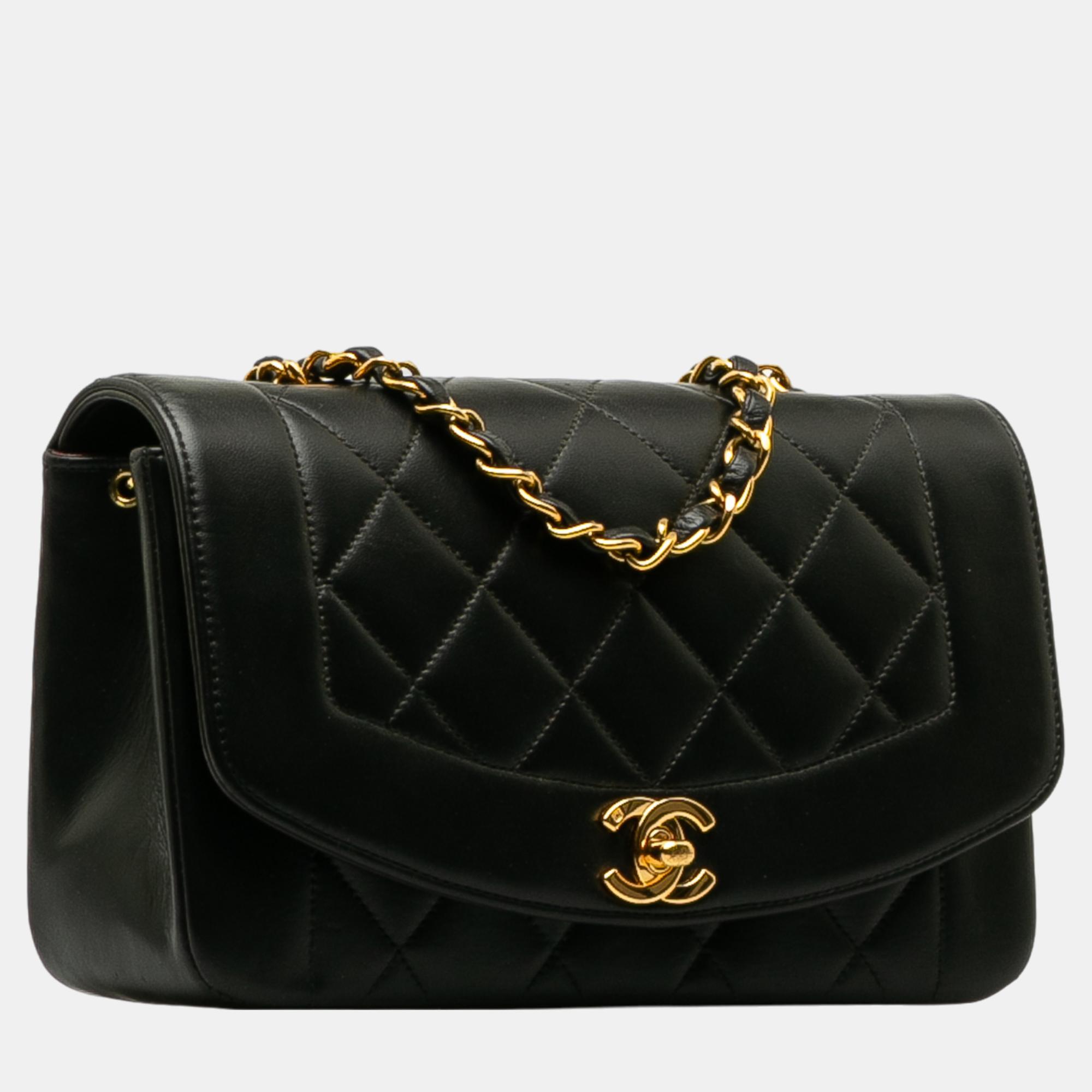 

Chanel Black Small Lambskin Diana