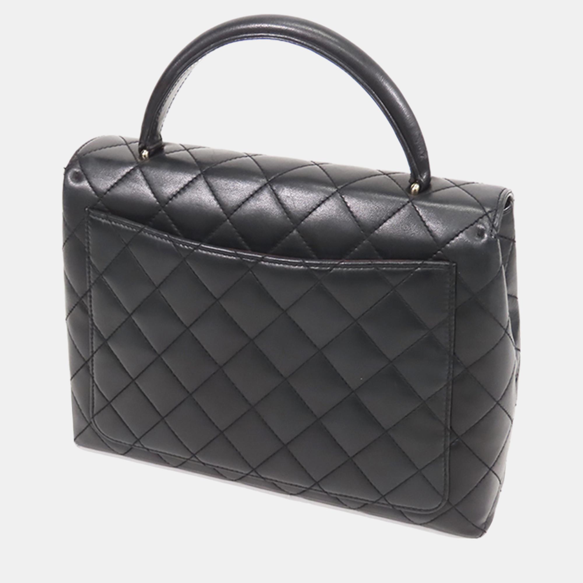 

Chanel Black Lambskin Kelly Top Handle