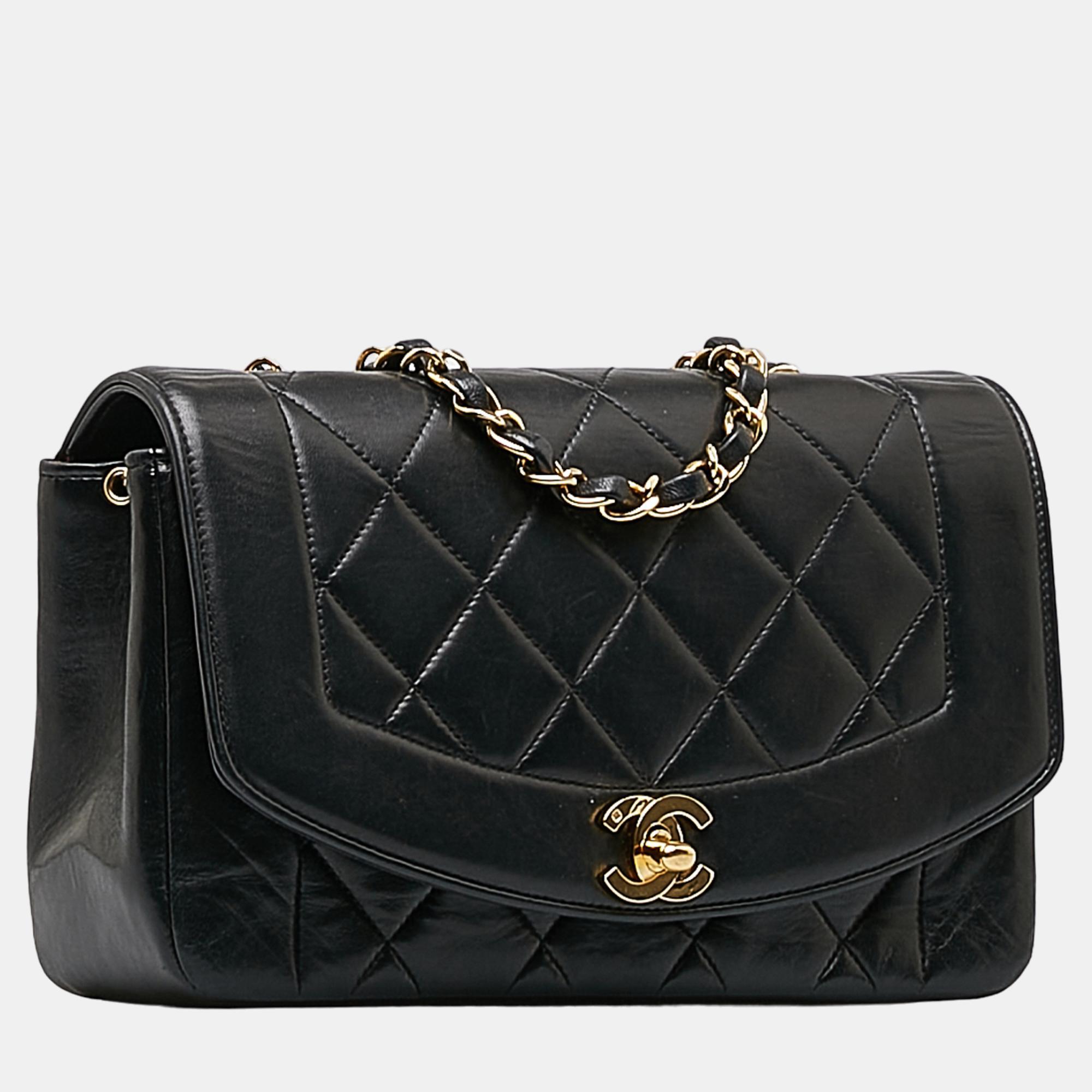 

Chanel Black Small Lambskin Diana