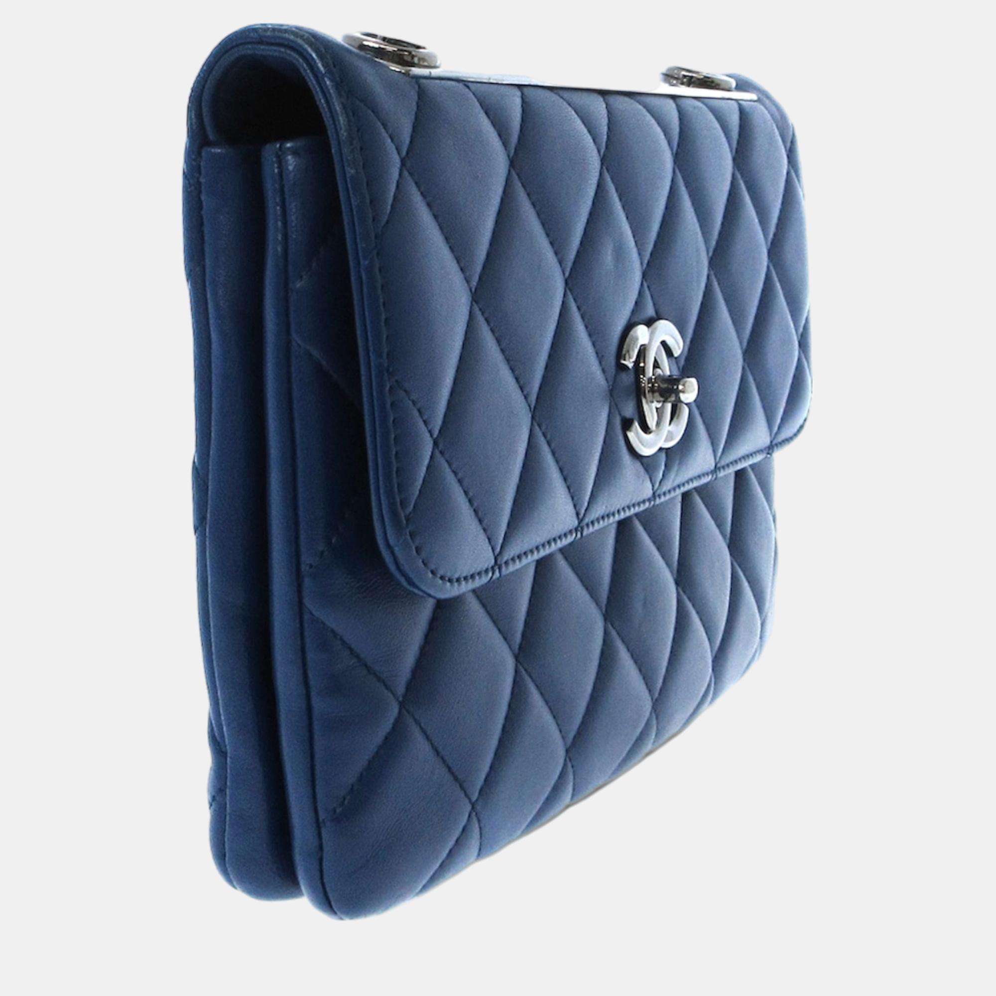 

Chanel Blue Quilted Lambskin Trendy Flap