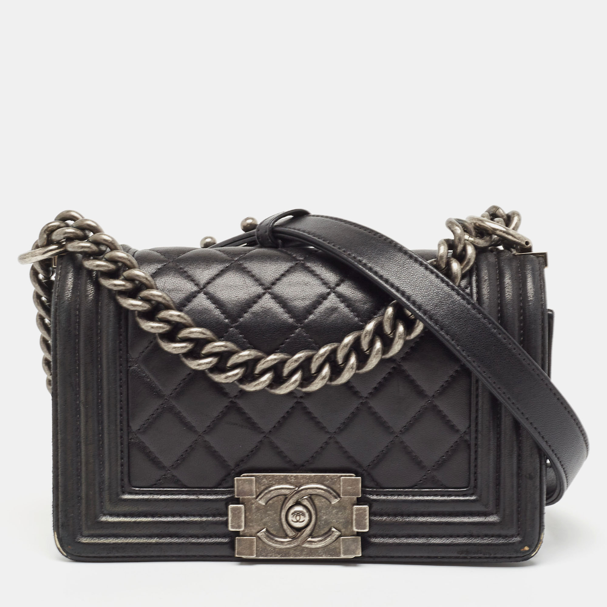 

Chanel Black Quilted Leather  Boy Bag
