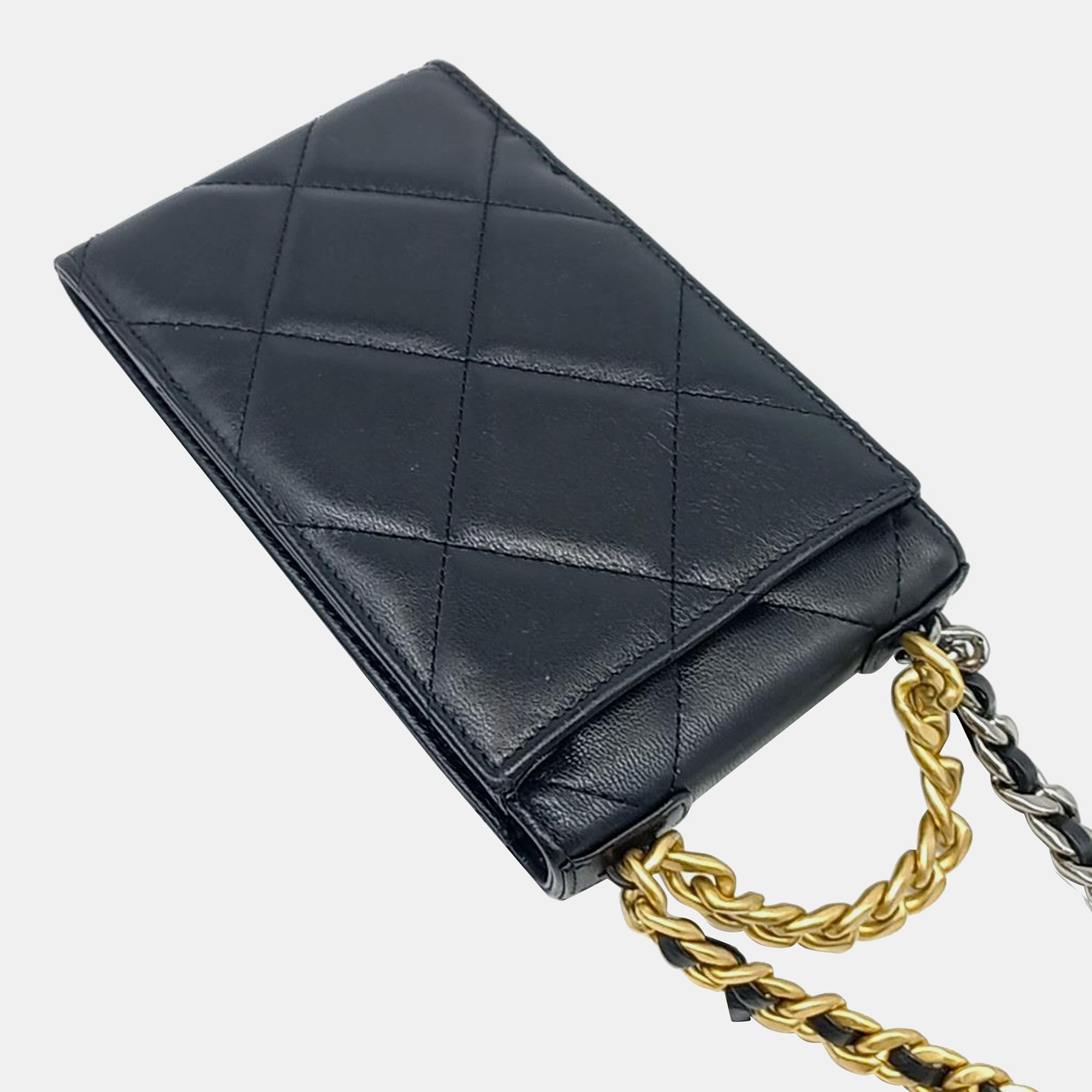 

Chanel 19 Chain Phone Holder Mini Bag, Black