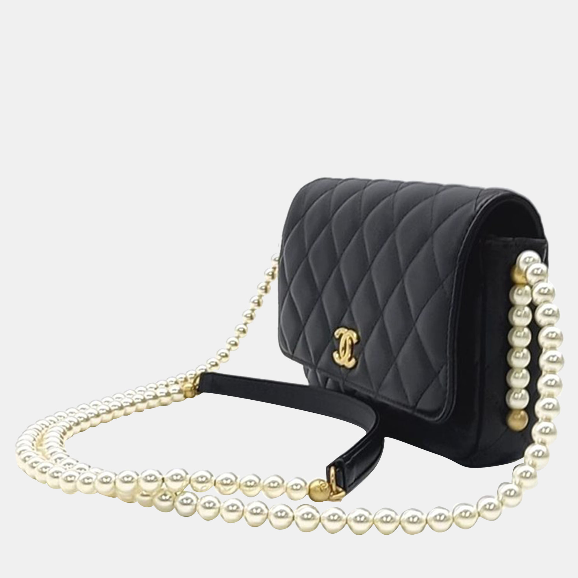 

Chanel Pearl WOC Mini Crossbody Bag, Black