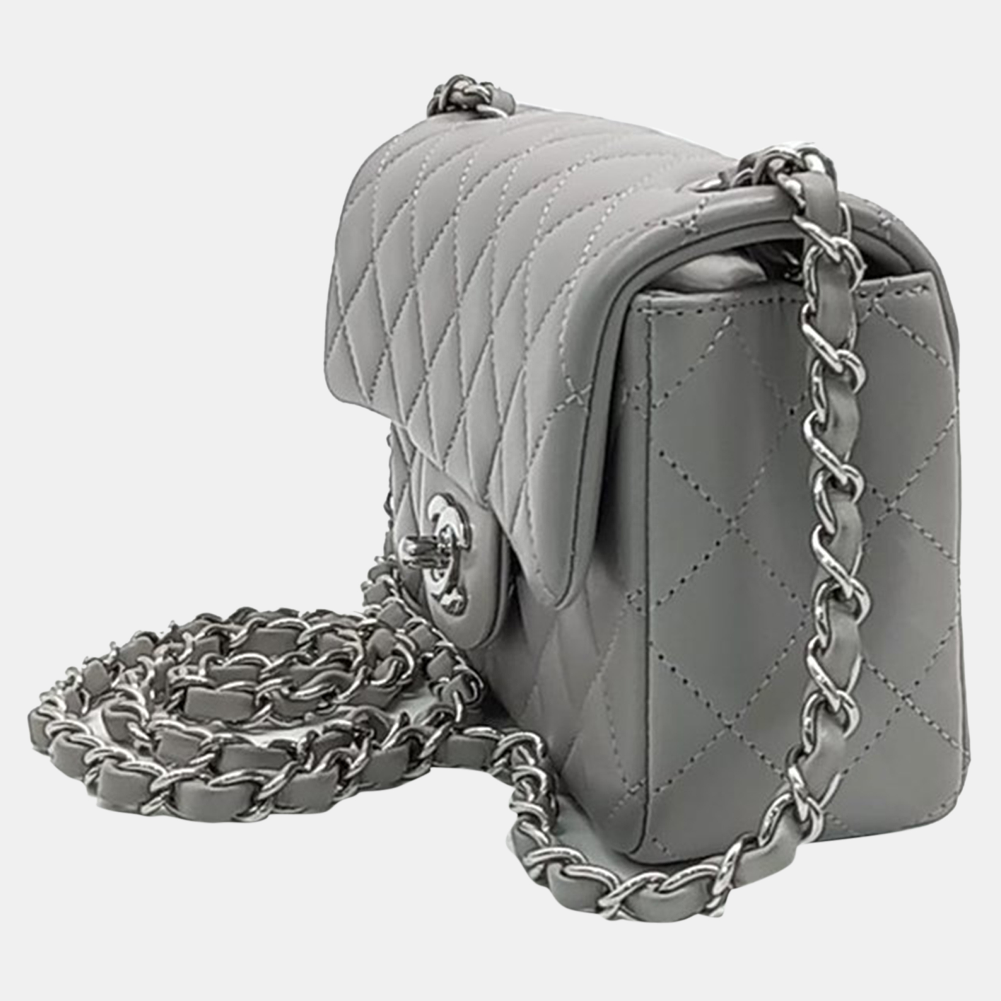 

Chanel Lambskin Classic Mini Crossbody Bag A69900, Grey