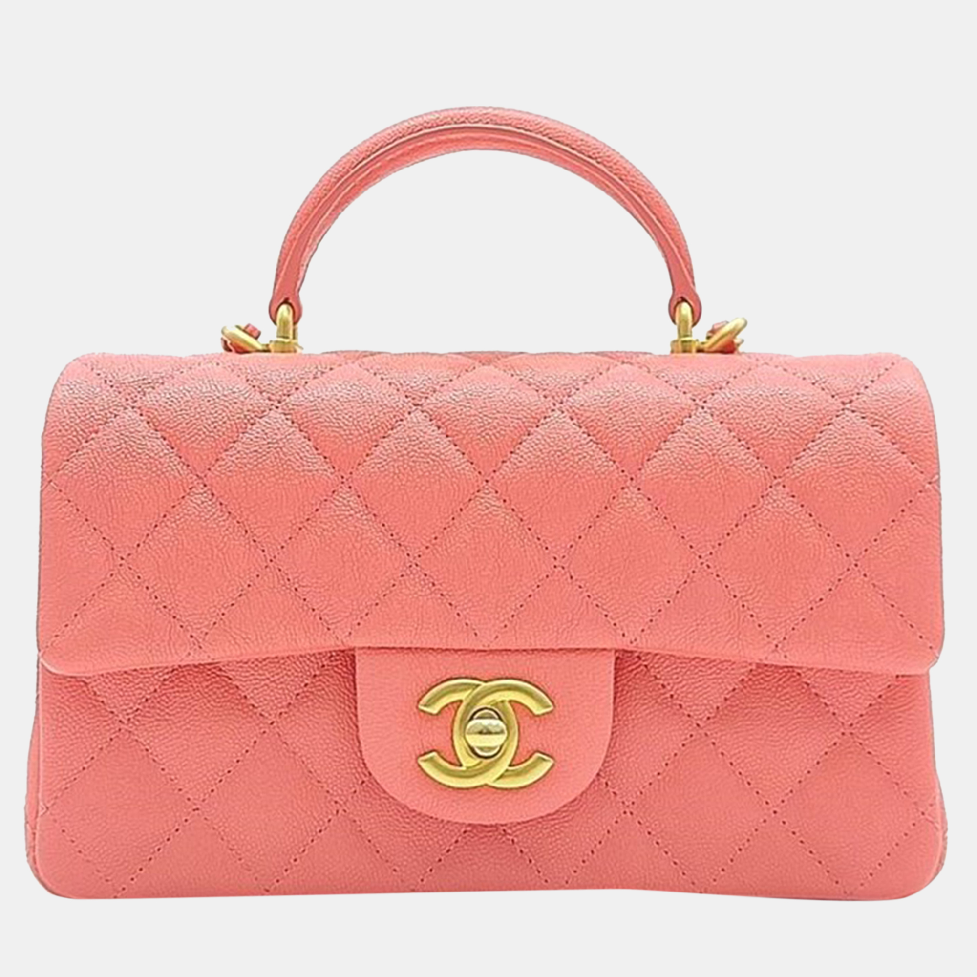 

Chanel Caviar Top Handle Mini Crossbody Bag, Pink