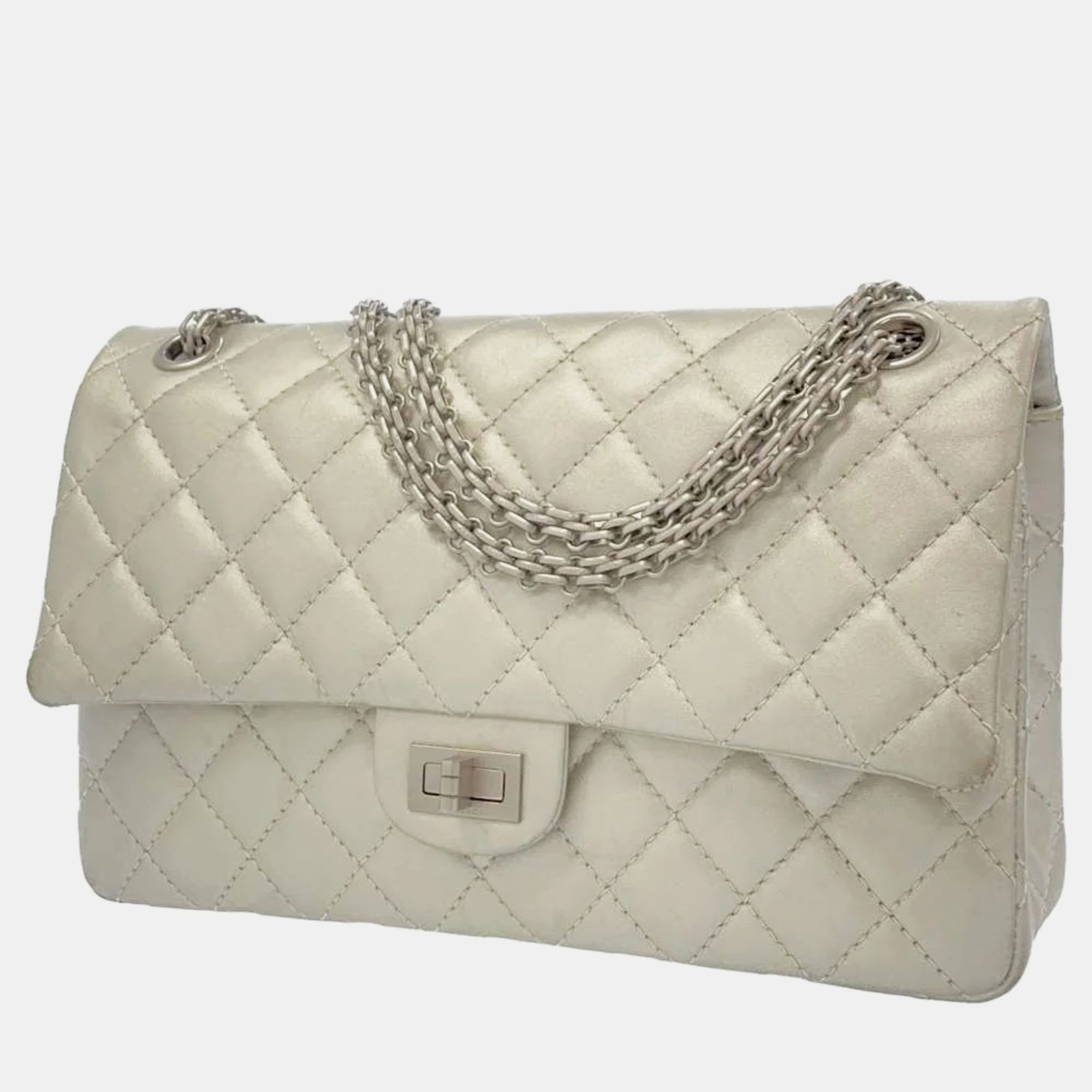

Chanel Silver Leather Reissue Flap Bag
