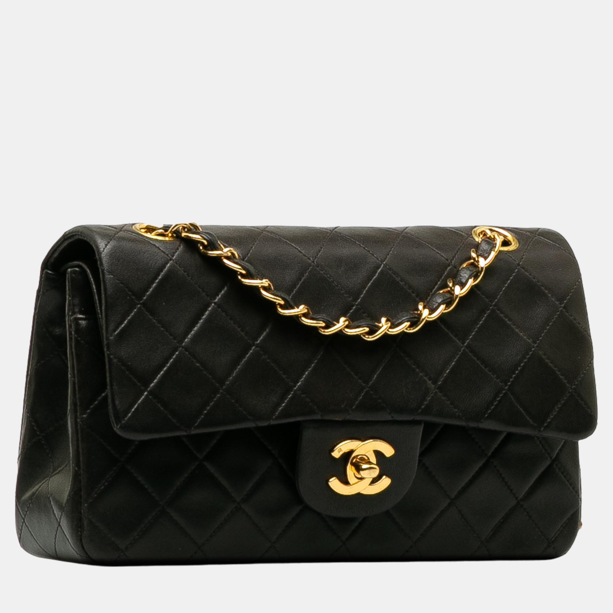 

Chanel Black Small Classic Lambskin Double Flap Bag