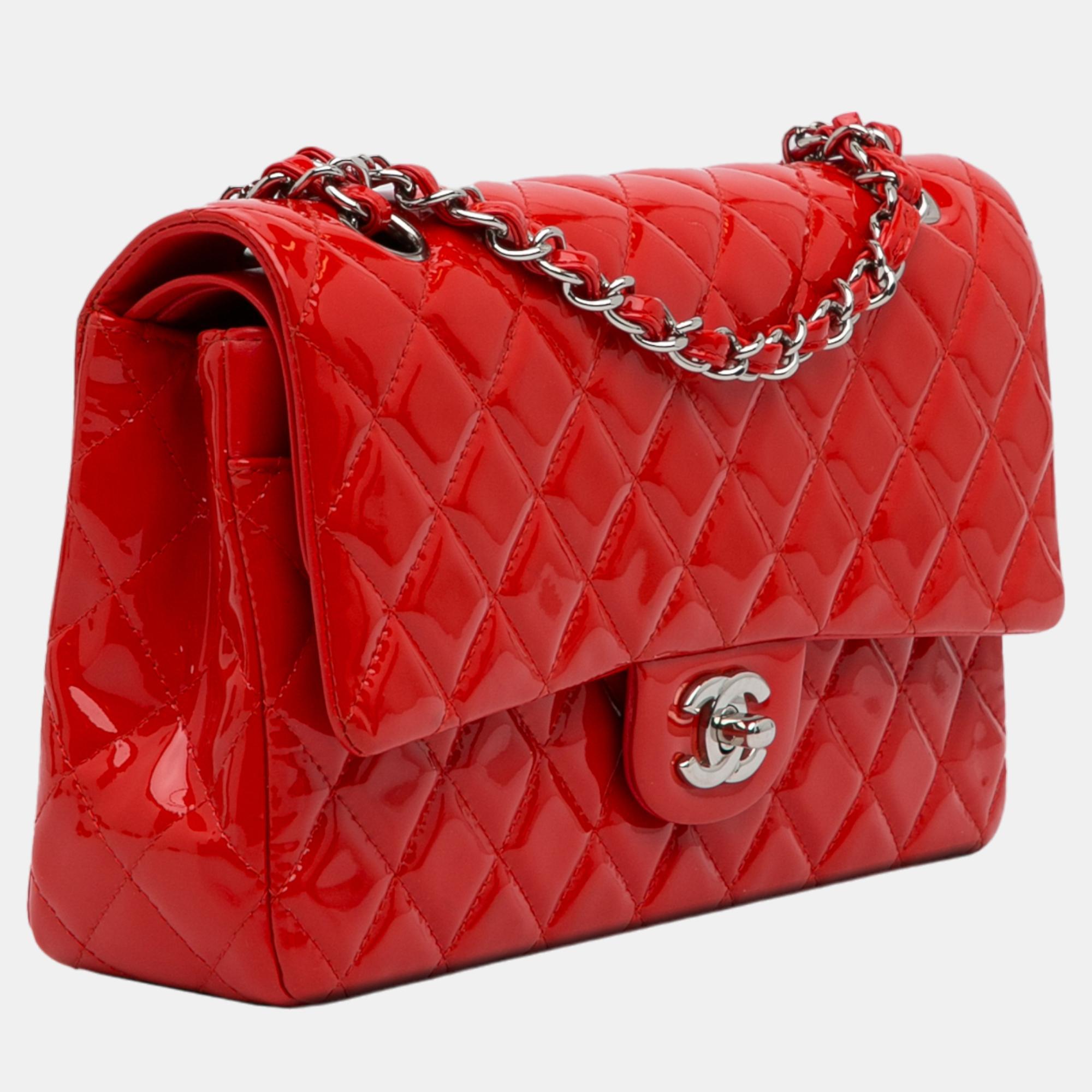 

Chanel Red Medium Classic Patent Double Flap