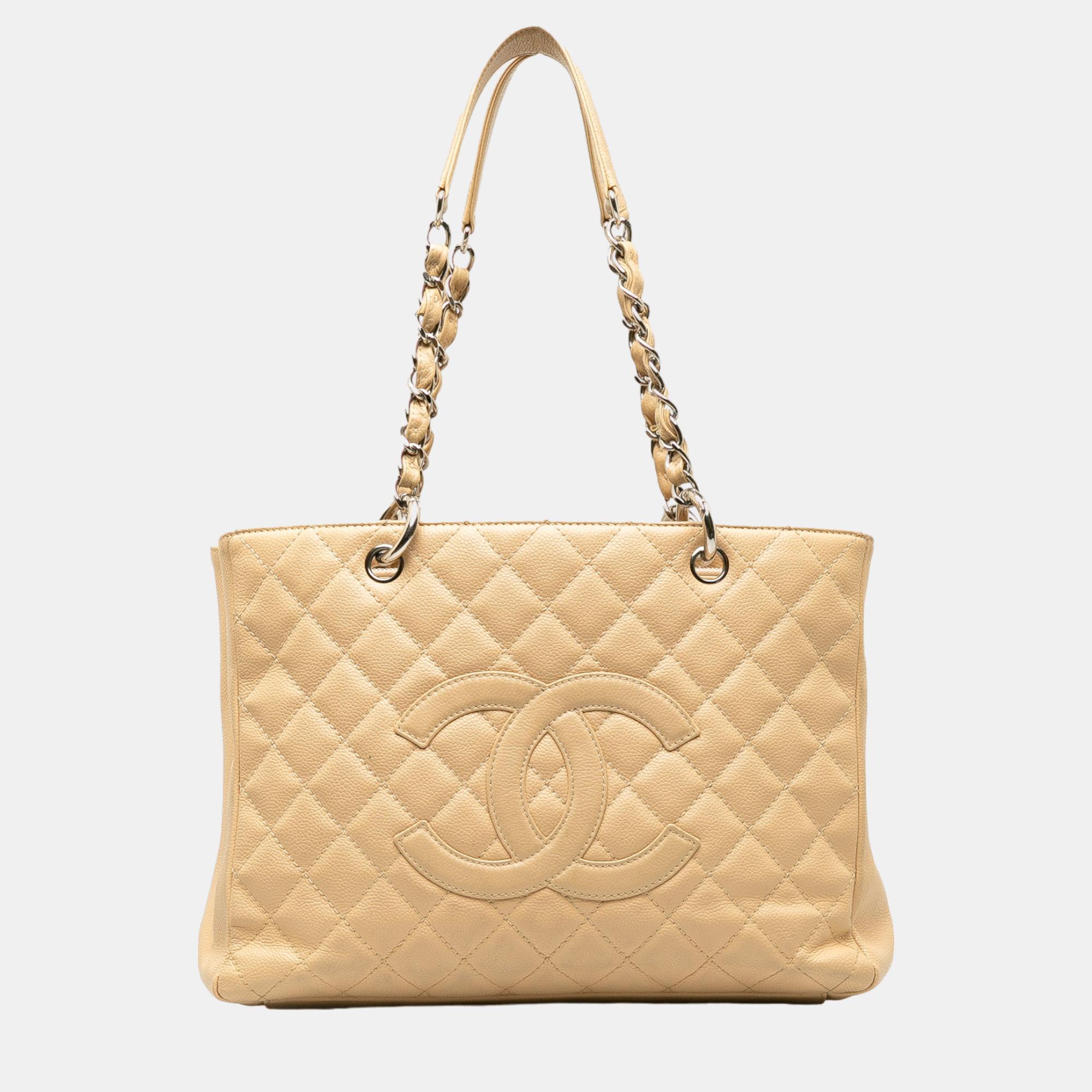 

Chanel Beige Caviar Grand Shopping Tote