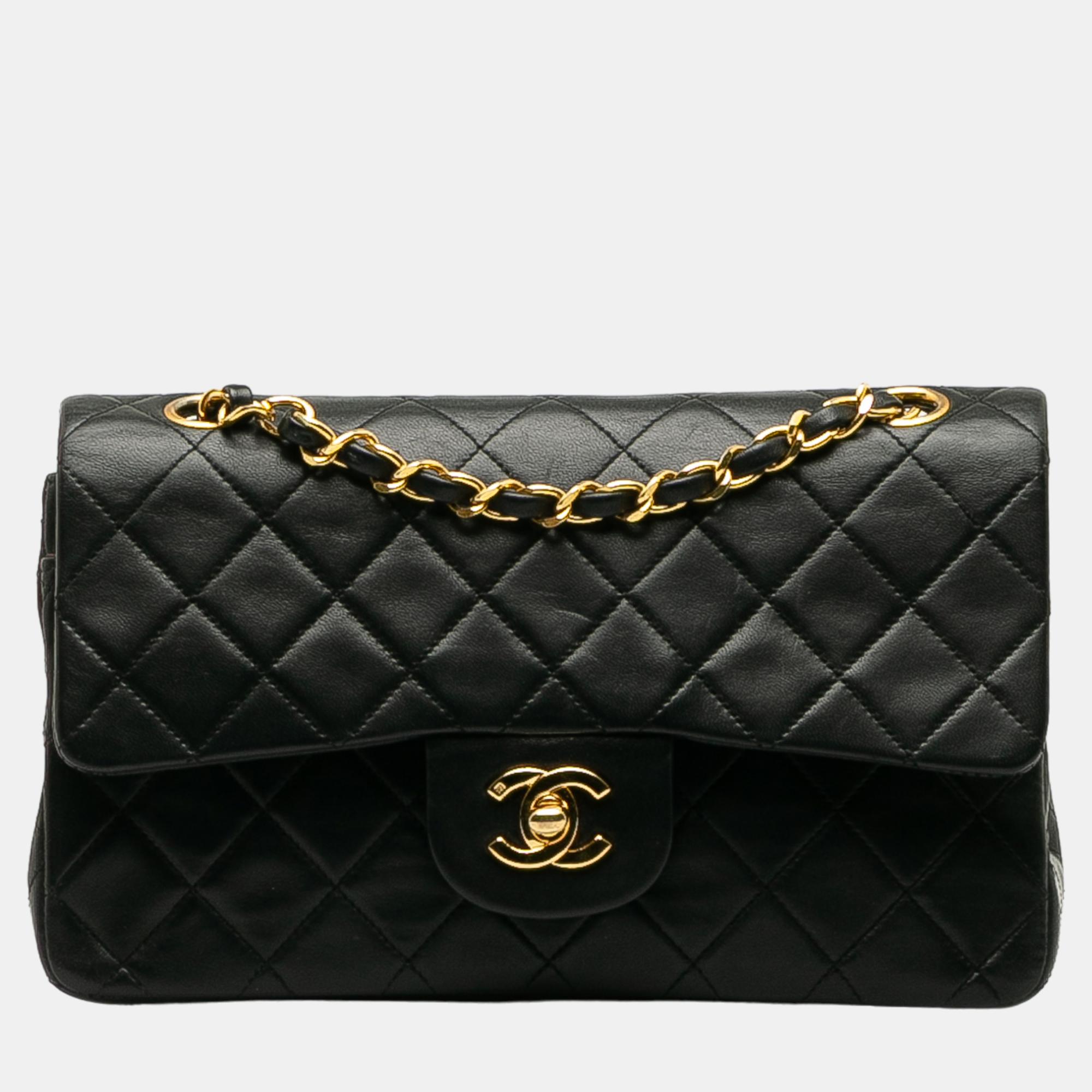 

Chanel Black Small Classic Lambskin Double Flap Bag