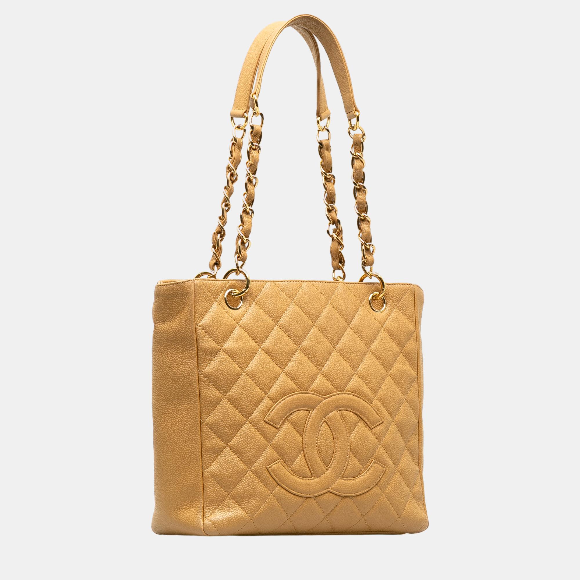 

Chanel Beige/Brown Caviar Petite Shopping Tote
