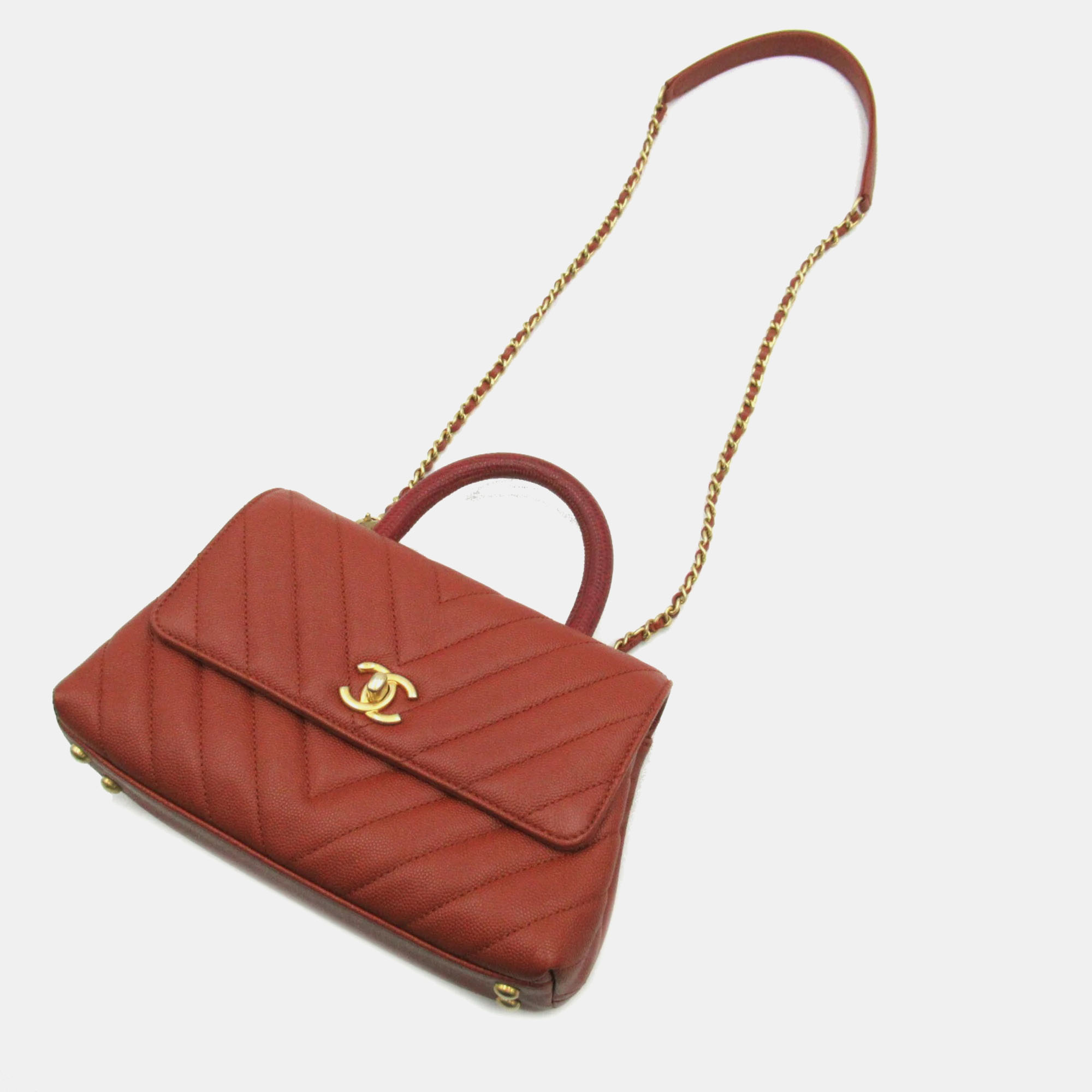 

Chanel Burgundy Leather  Coco Handle