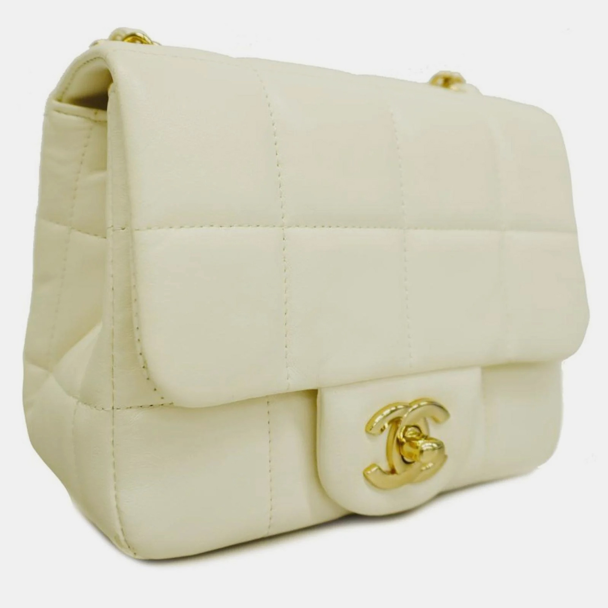 

Chanel Lambskin Cube Chain Mini Crossbody Bag, Cream