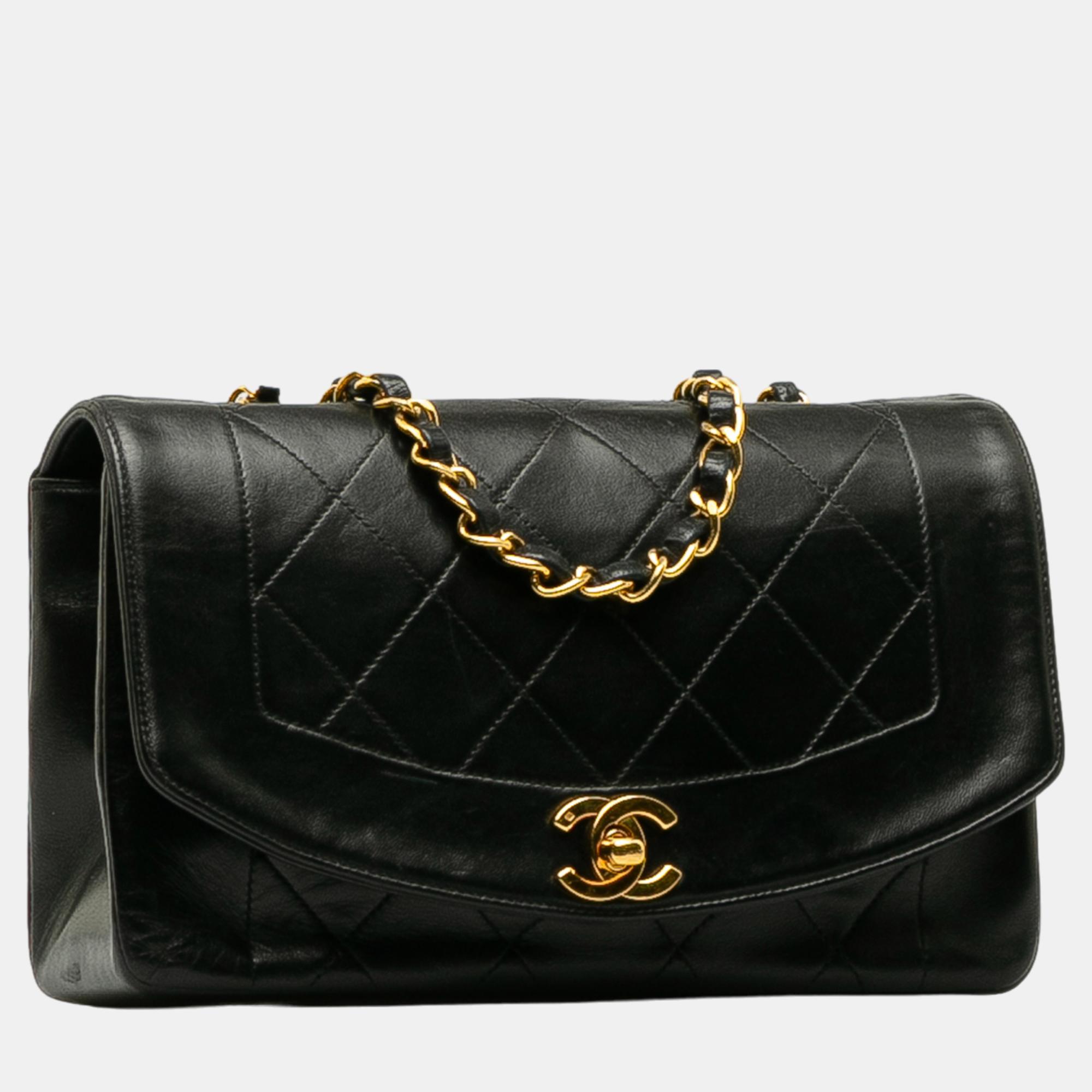 

Chanel Black Small Lambskin Diana