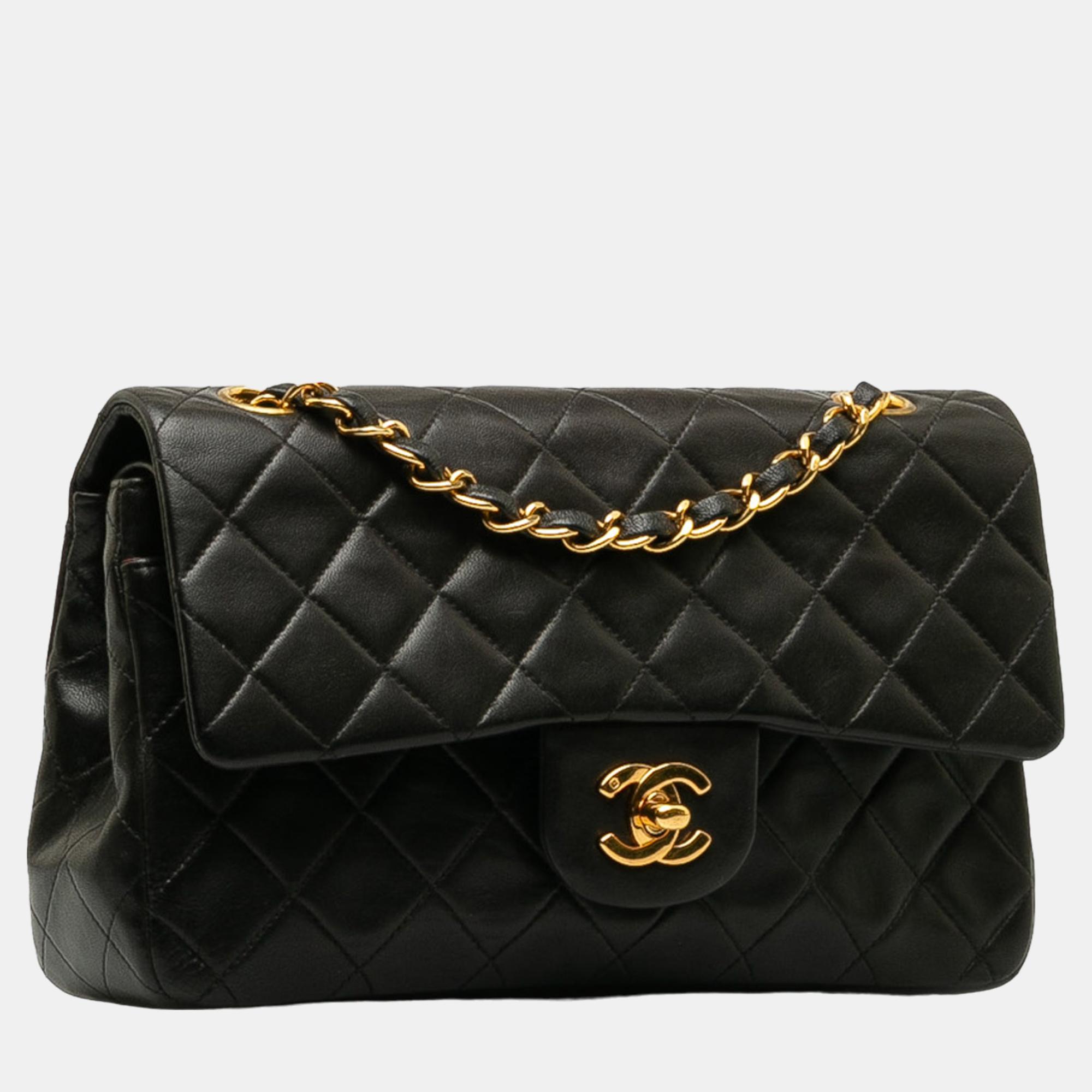 

Chanel Black Small Classic Lambskin Double Flap