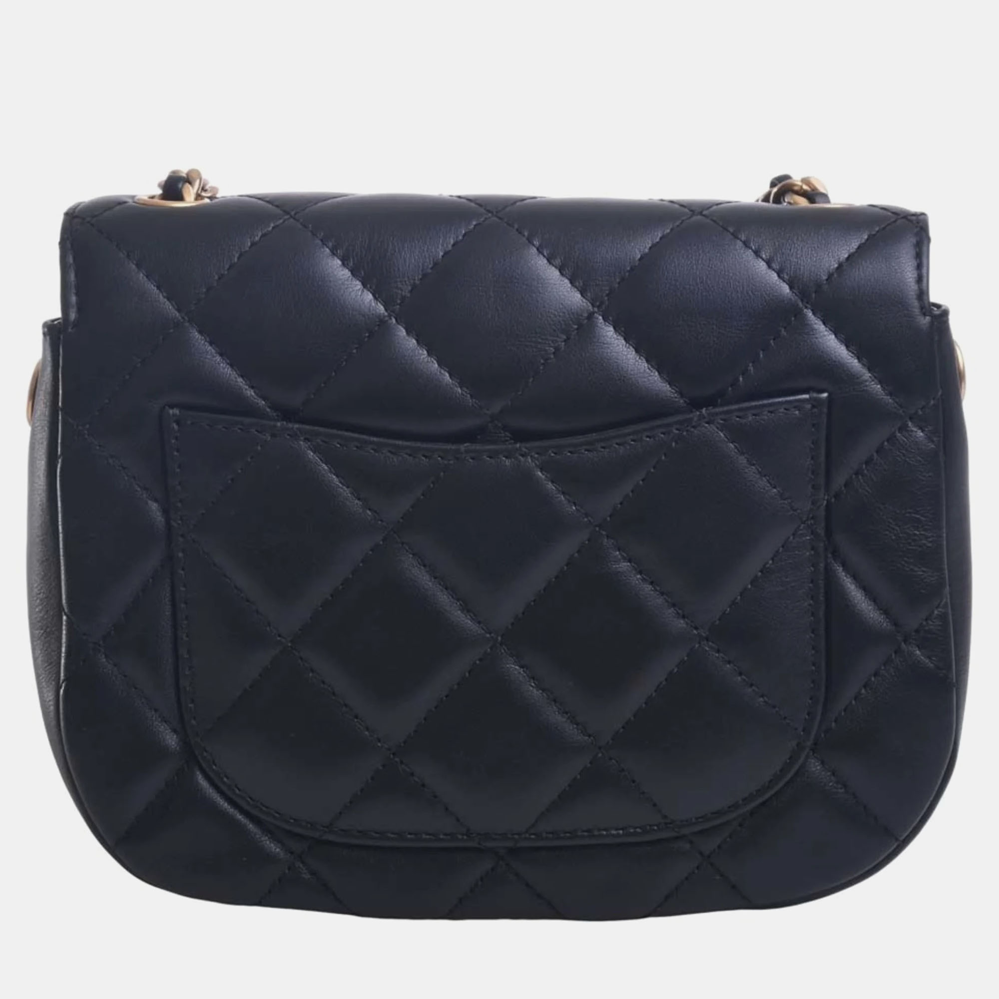 

CHANEL Black Quilted Leather Coco Mail Clutch With Chain Mini Bag