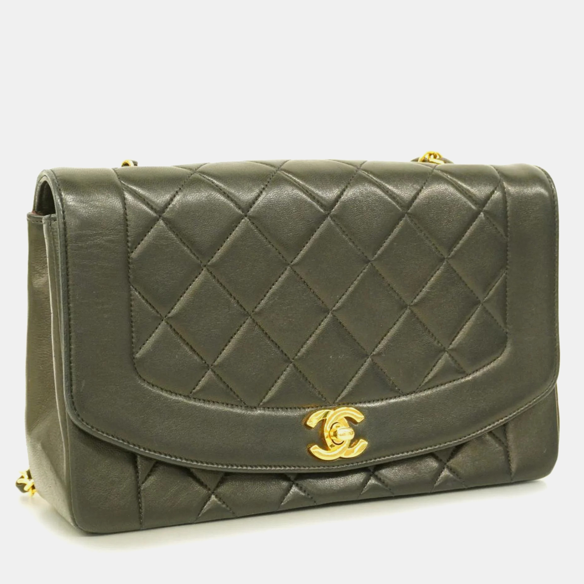 

Chanel Black Leather Small Diana Flap Bag