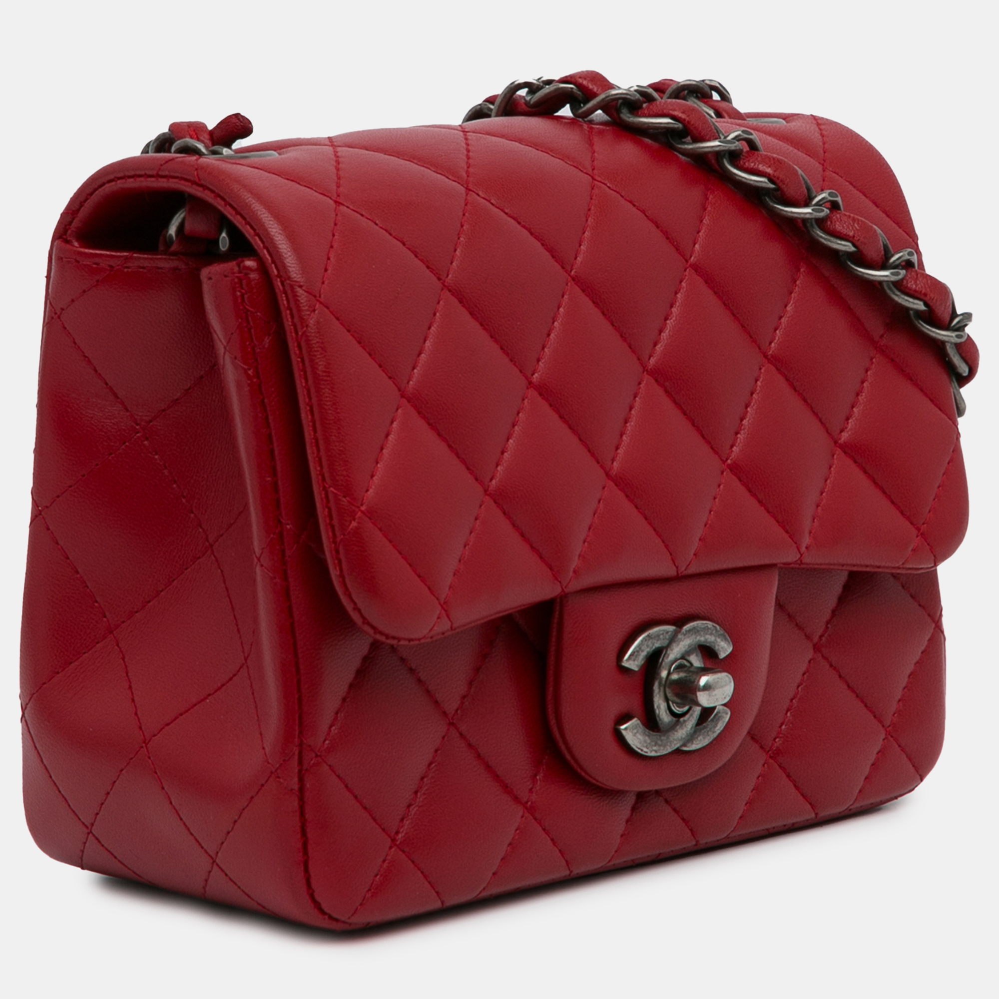 

Chanel Mini Classic Lambskin Square Flap, Red