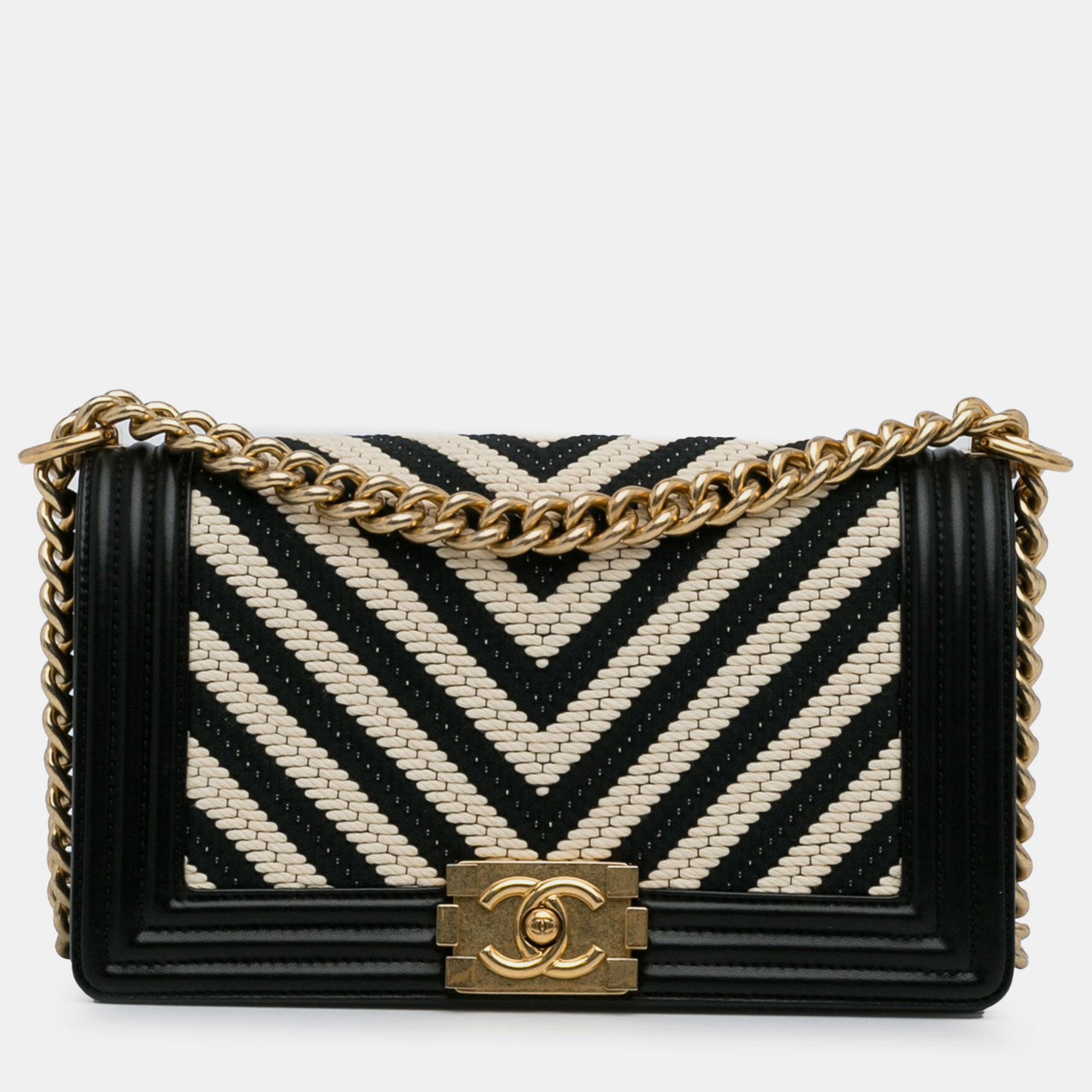 

Chanel Medium Braided Chevron Le Boy, Black