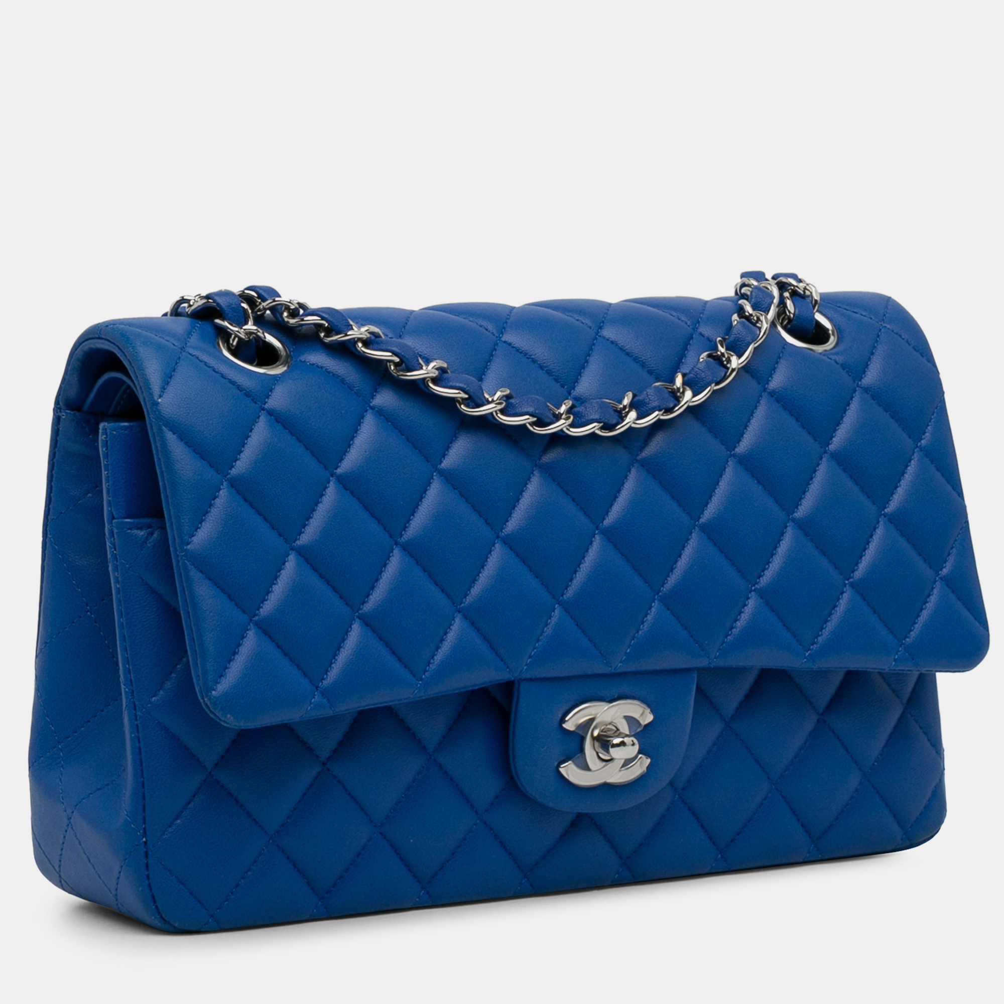 

Chanel Medium Classic Lambskin Double Flap, Blue