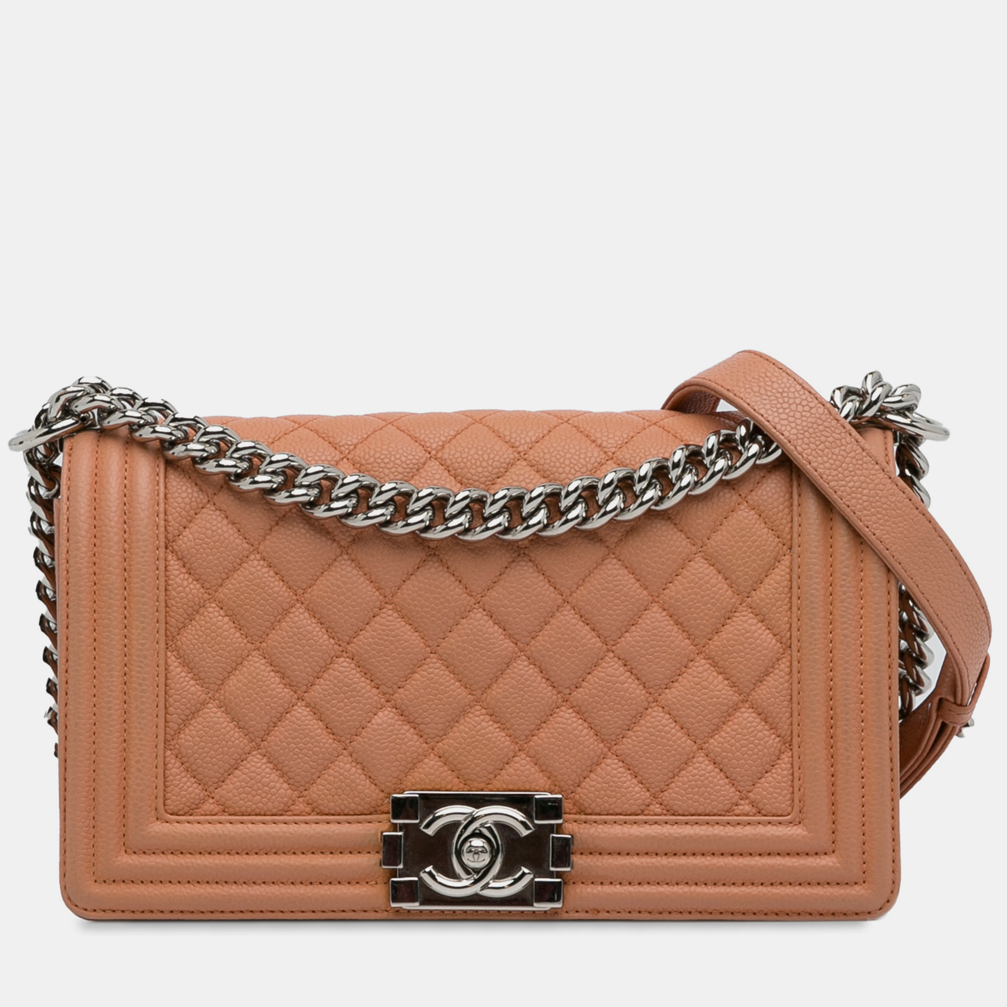 

Chanel Medium Caviar Boy Flap Bag, Brown