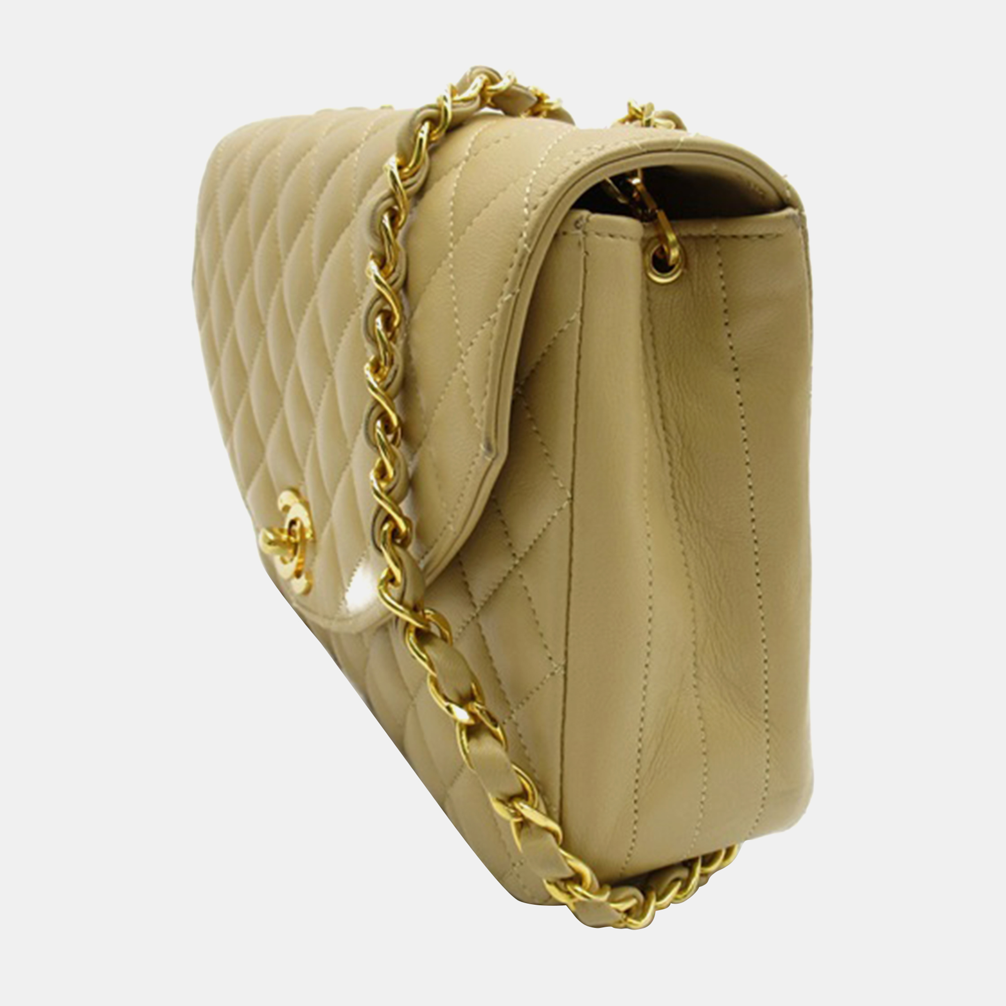 

Chanel Yellow Leather CC Vintage Single Flap Bag