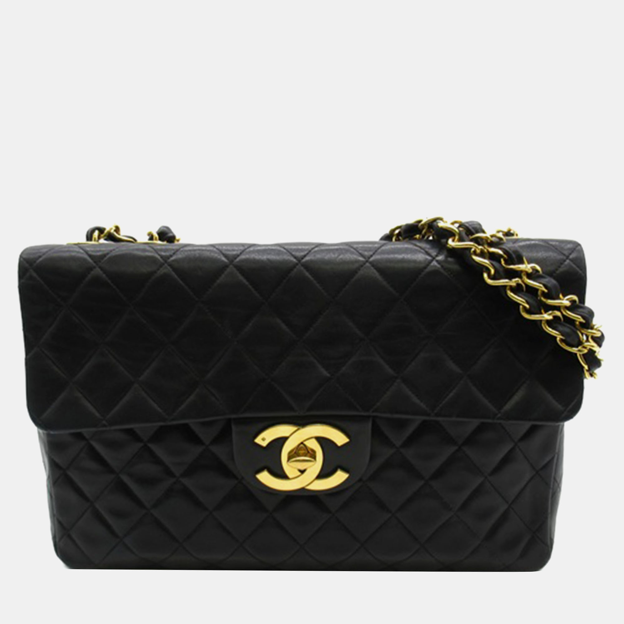 

Chanel Black Leather Jumbo Classic Single Flap Bag