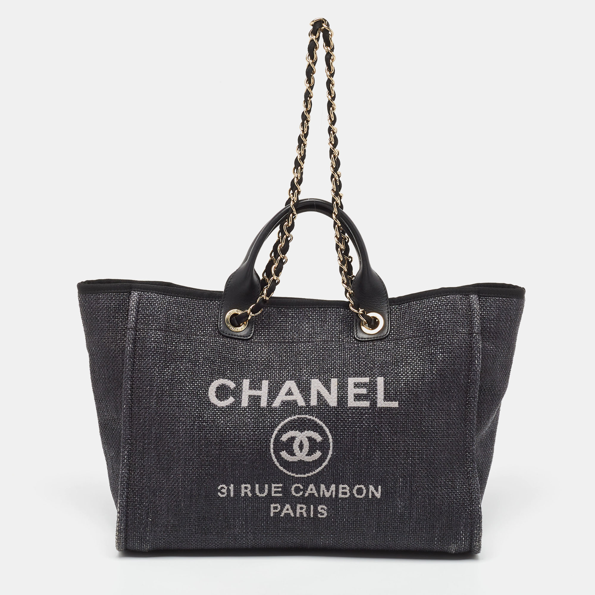 

Chanel Black Raffia  Deauville Tote