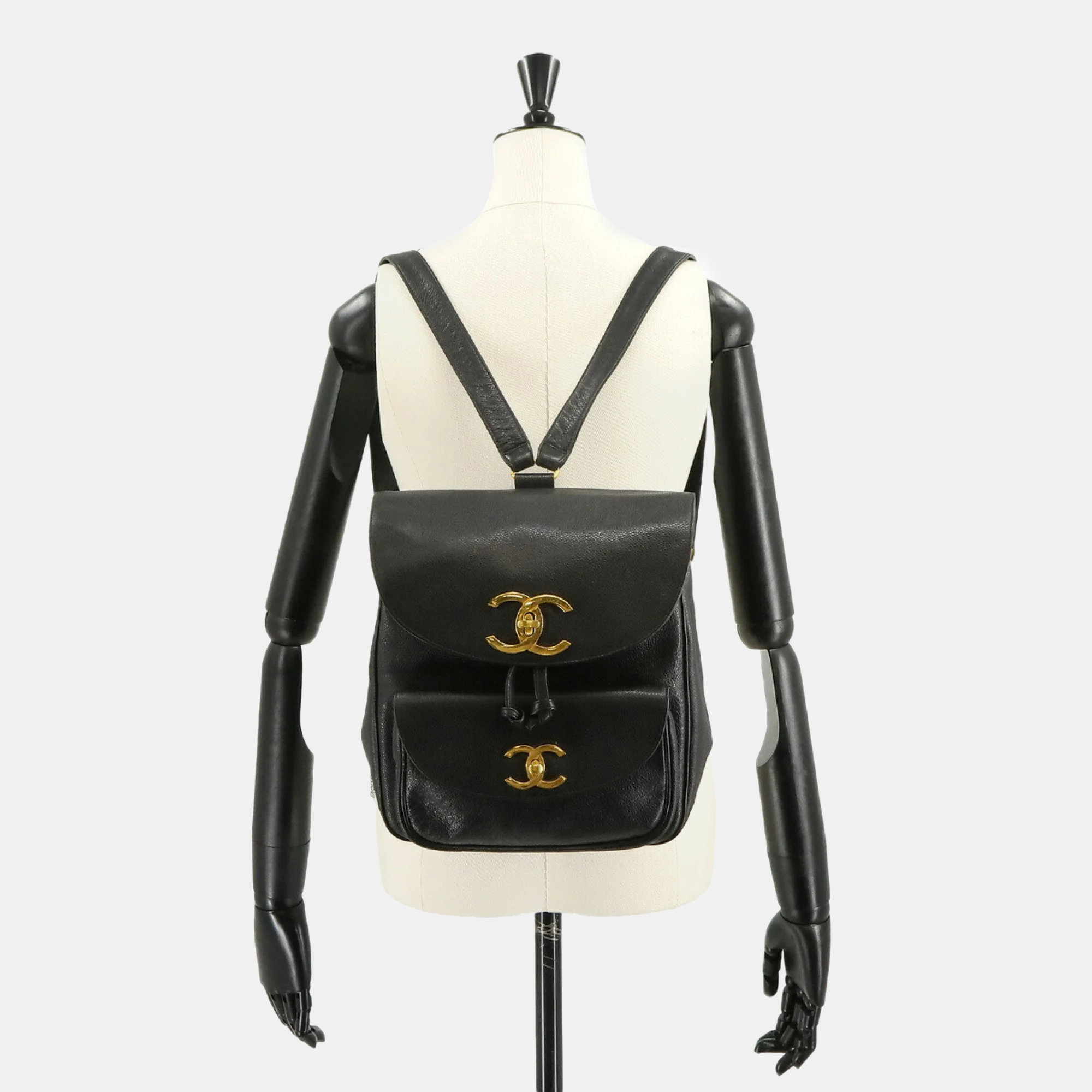 

CHANEL Black Caviar Leather Small CC Pocket Backpack