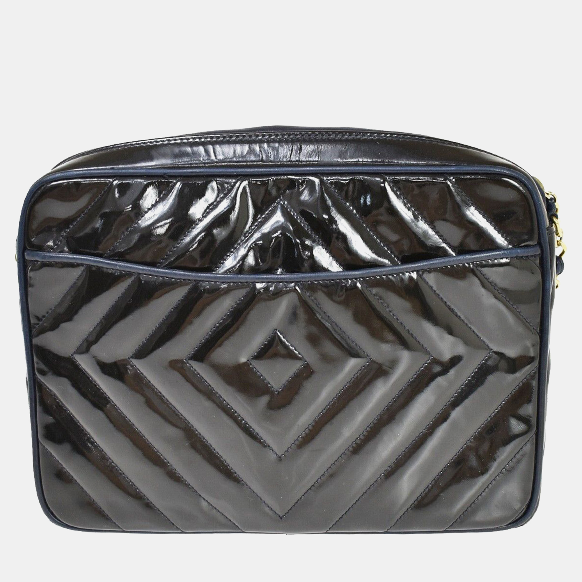 

Chanel Black Patent Leather Camera Shoulder bag