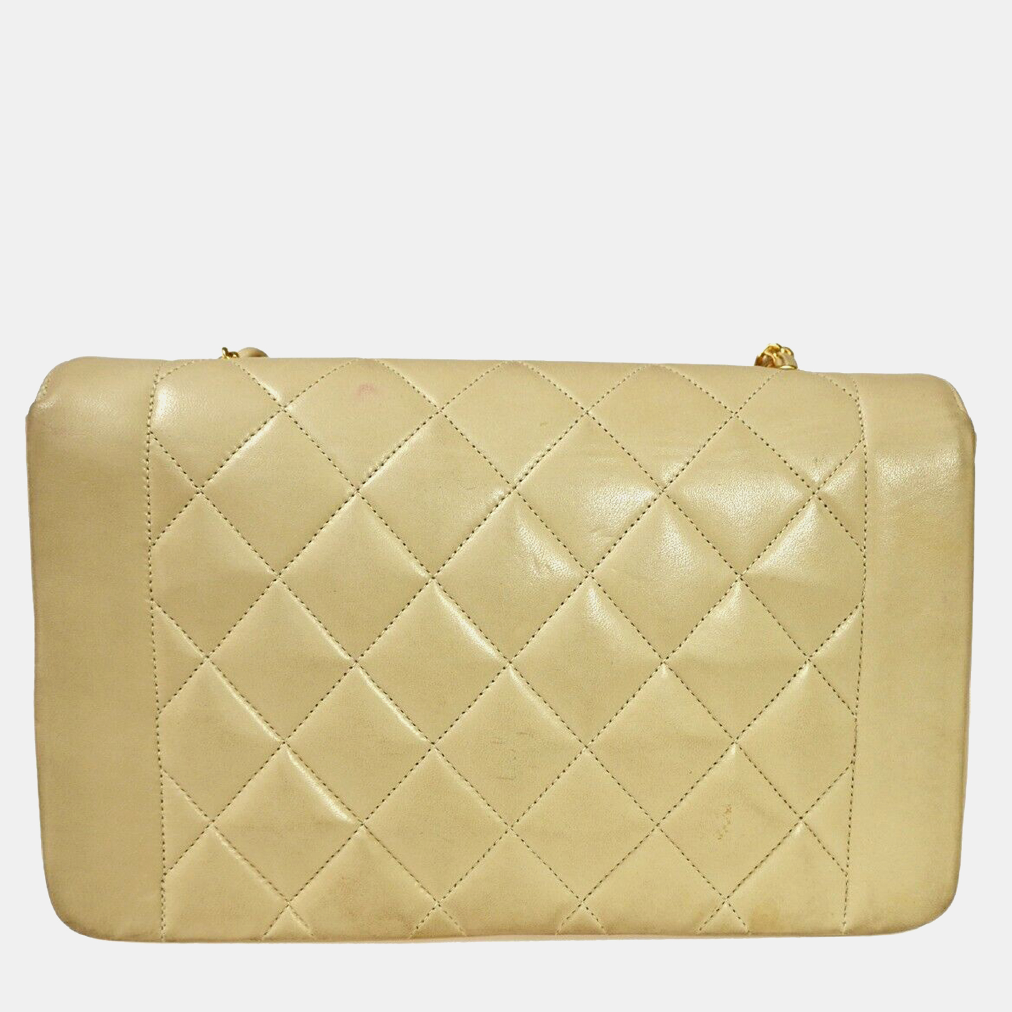 

Chanel Beige Leather Vintage Diana Flap Bag