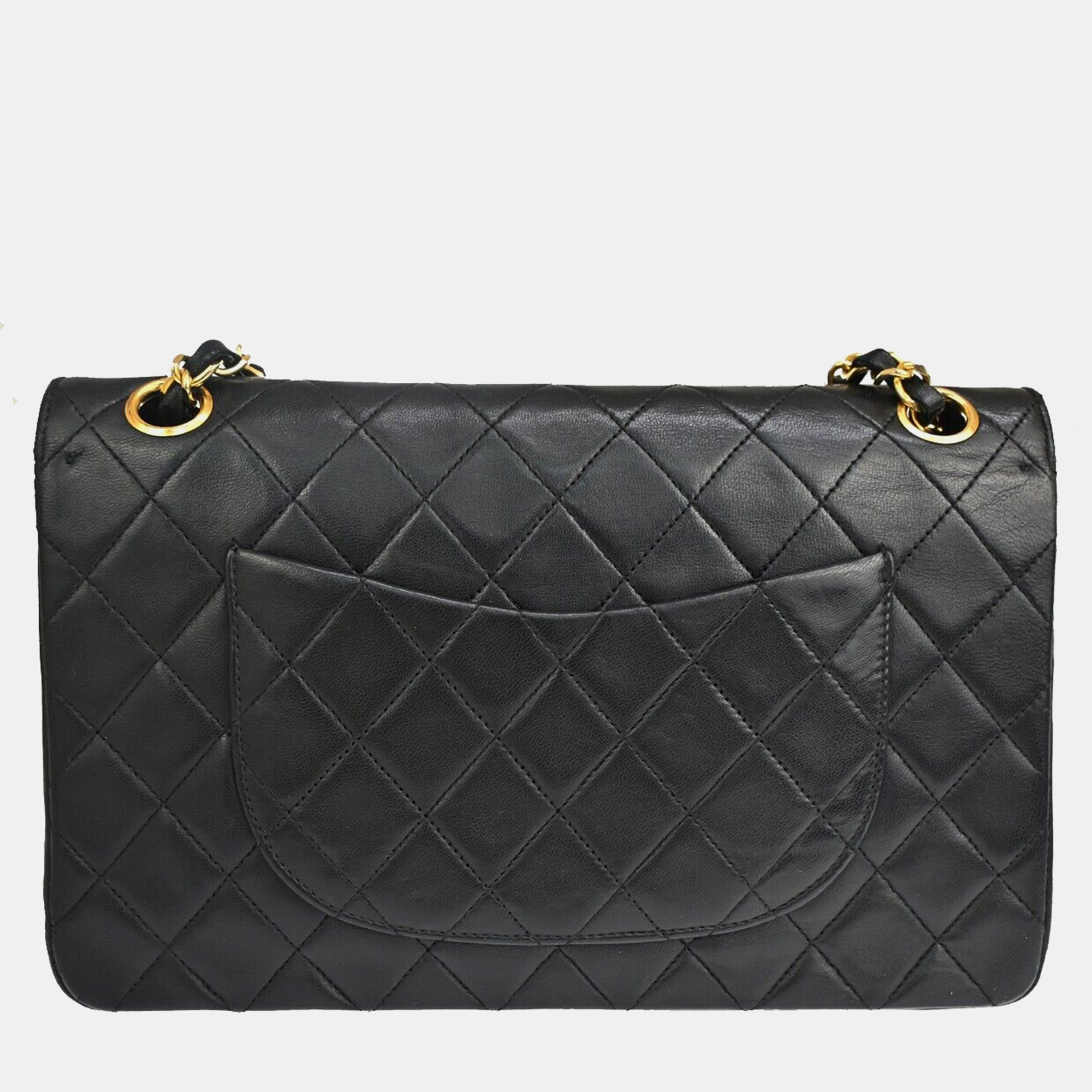 

Chanel Black Leather Double flap shoulder bag