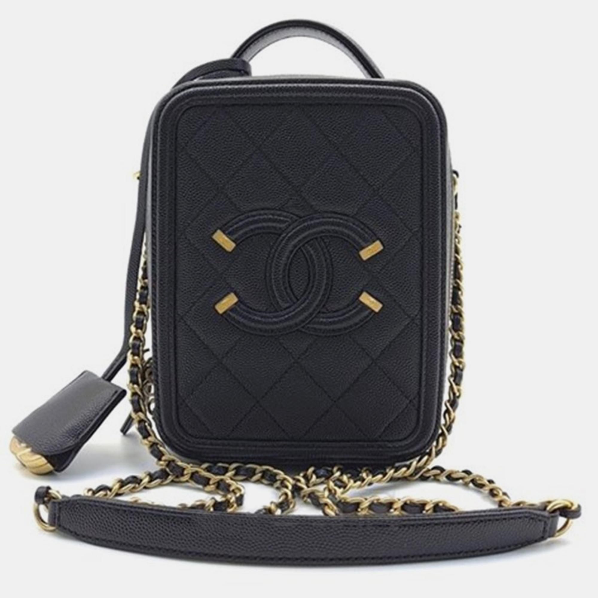 

Chanel Caviar Cosmetic Tote/Crossbody Bag, Black
