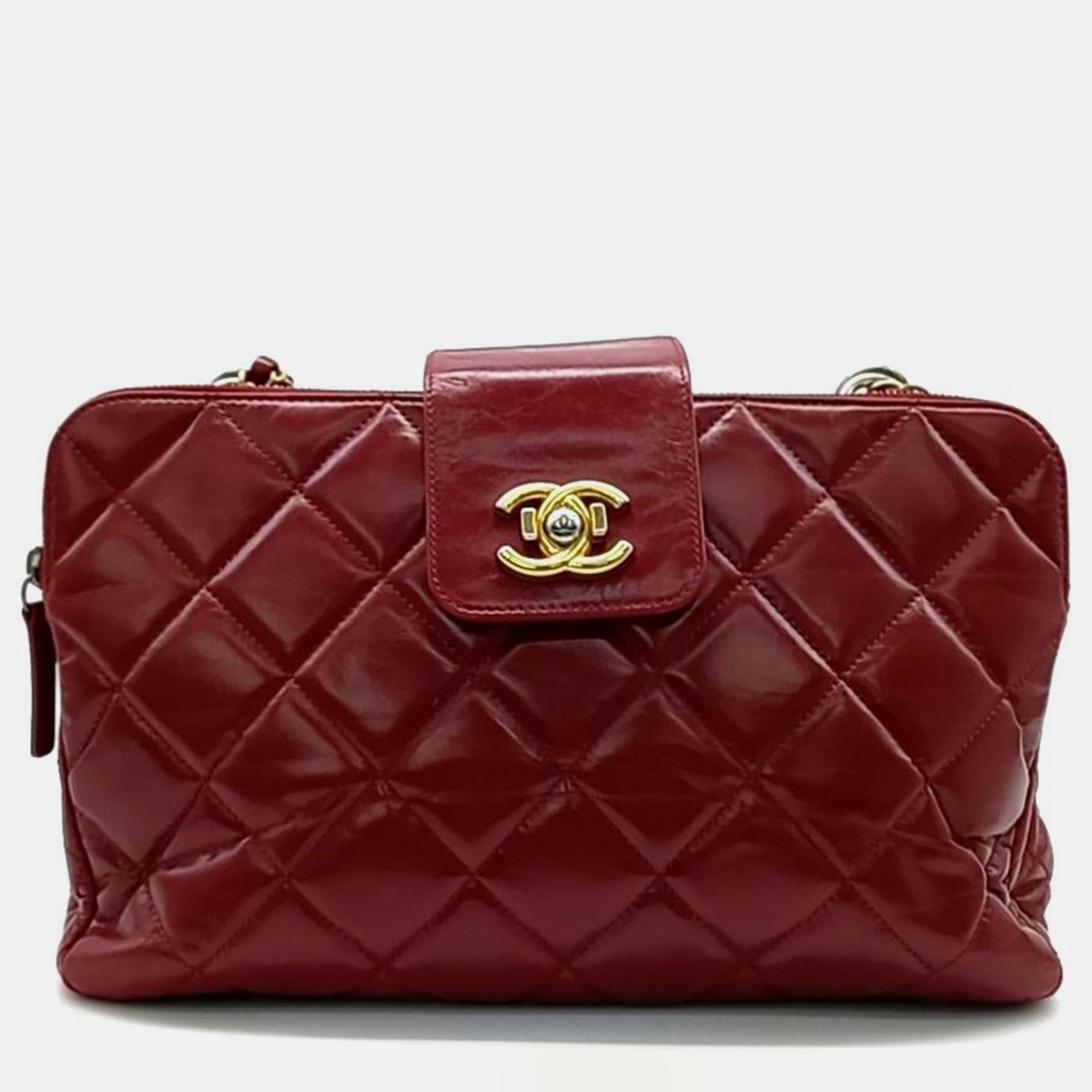 Pre-owned Chanel Chain Shoulder Bag A92849 In Red