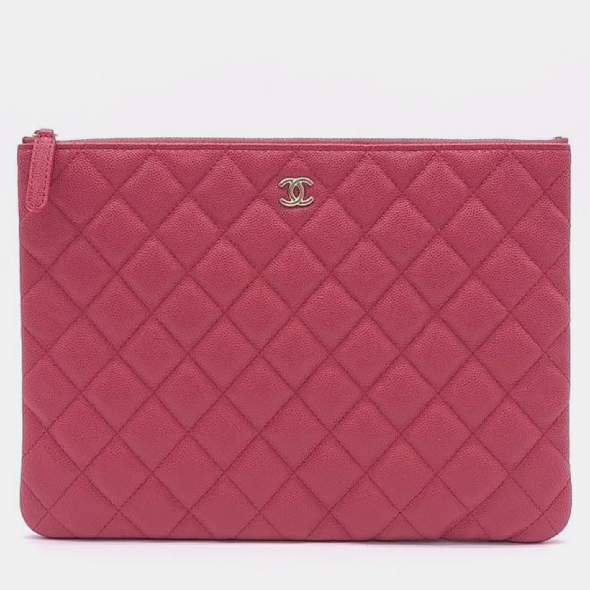 

Chanel Pink Caviar Leather Quilted O-Case Pouch