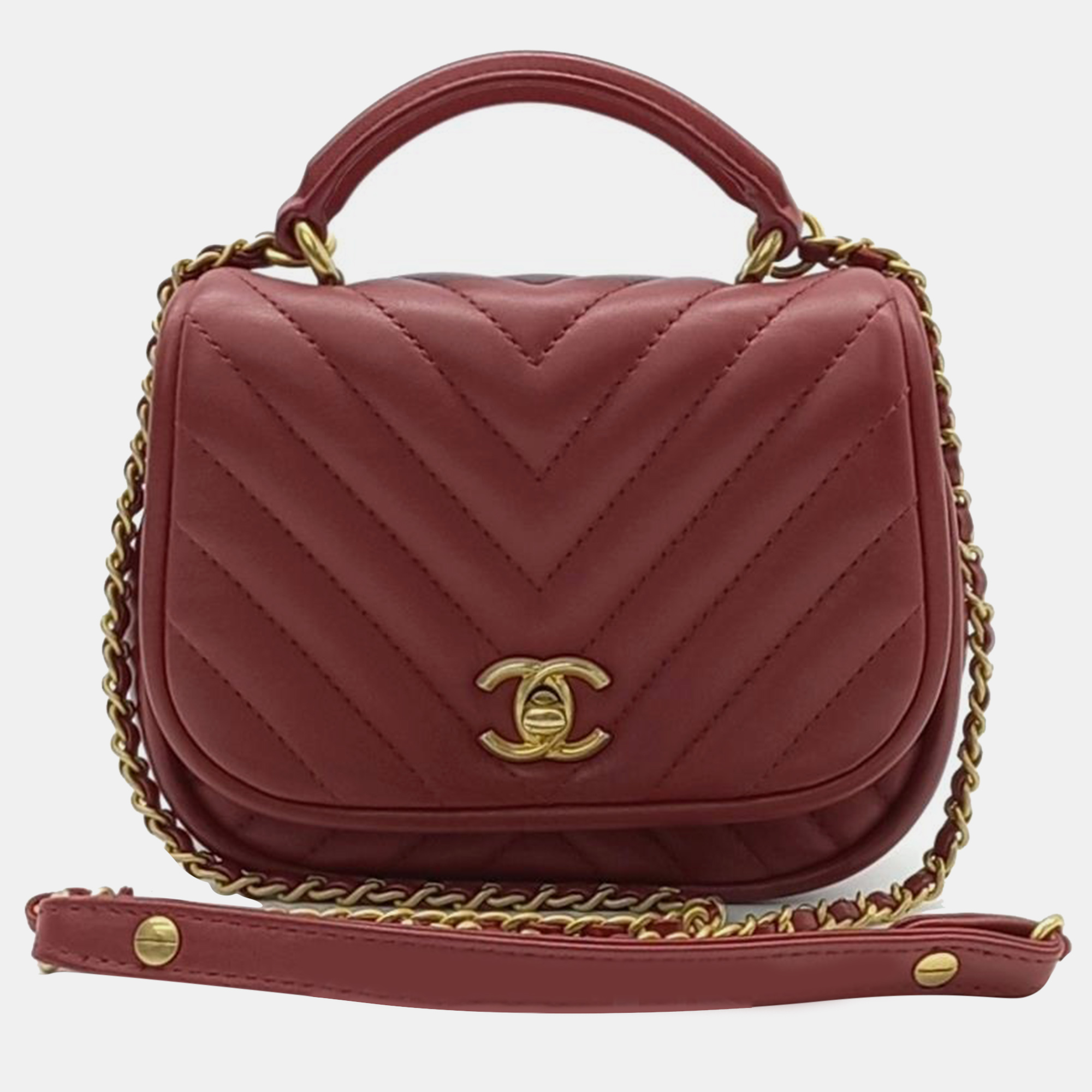 

Chanel Chevron Tote/Crossbody Bag, Red