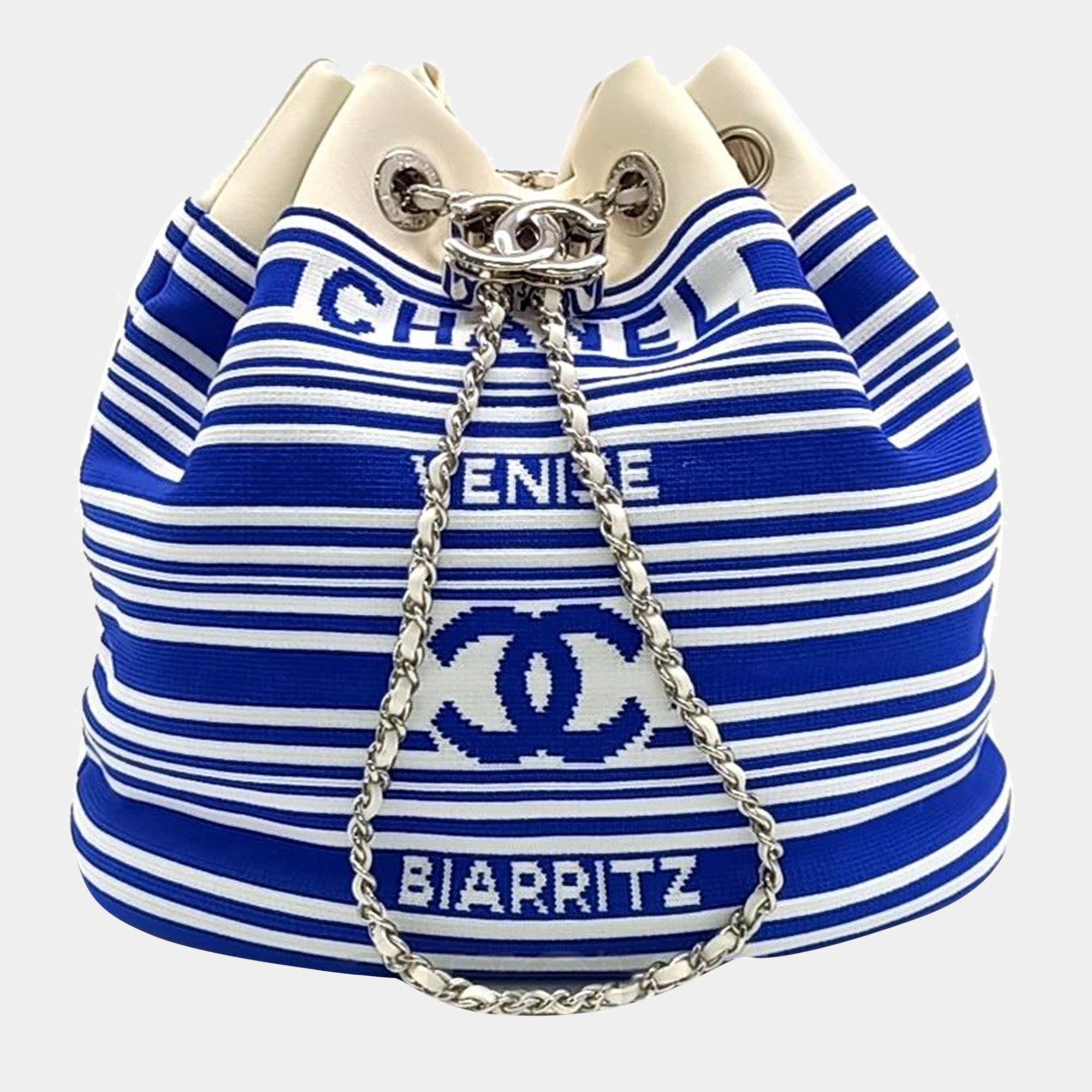 Pre-owned Chanel Drawstring Bucket Bag In Blue