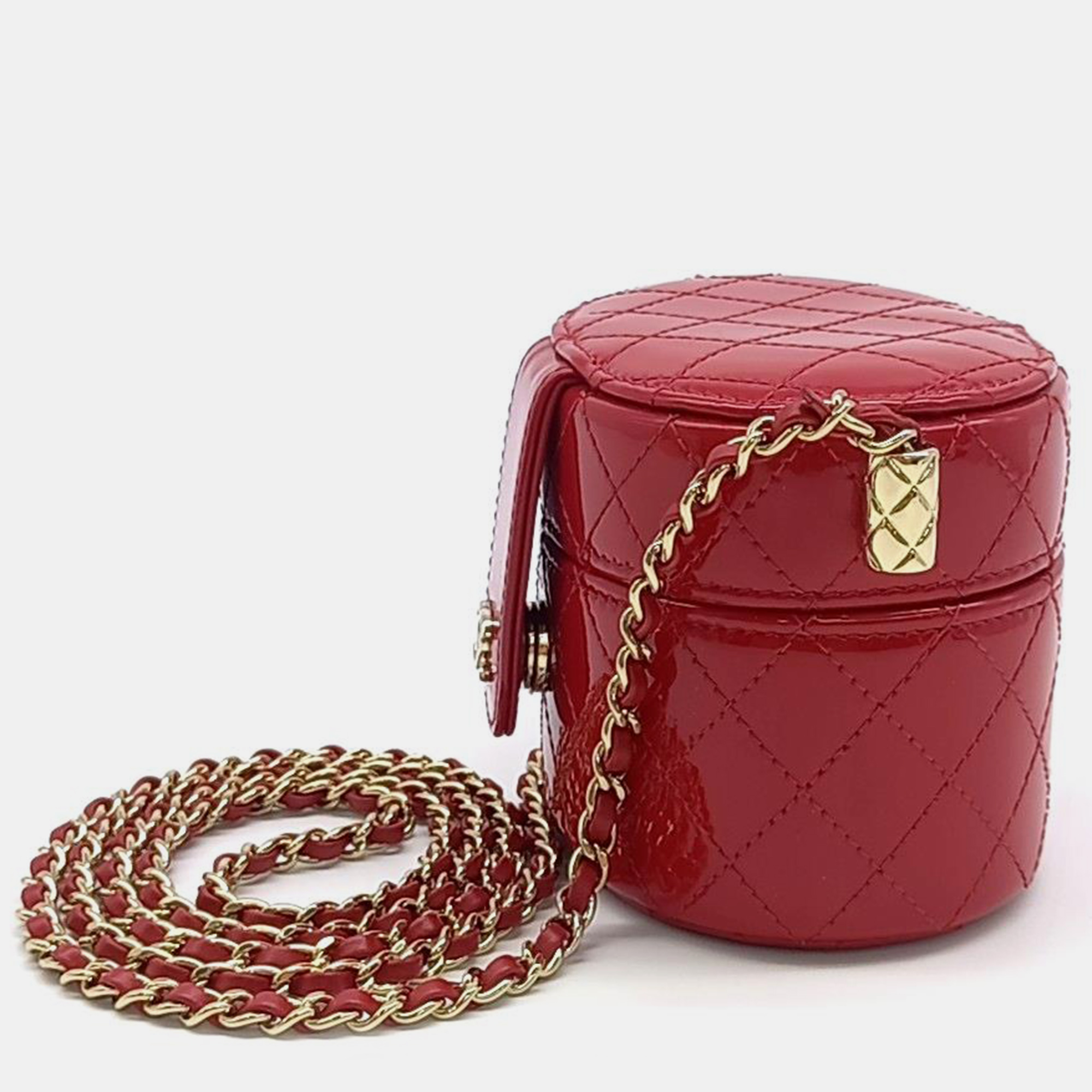 

Chanel Patent Cosmetic Vanity Mini Crossbody Bag, Red
